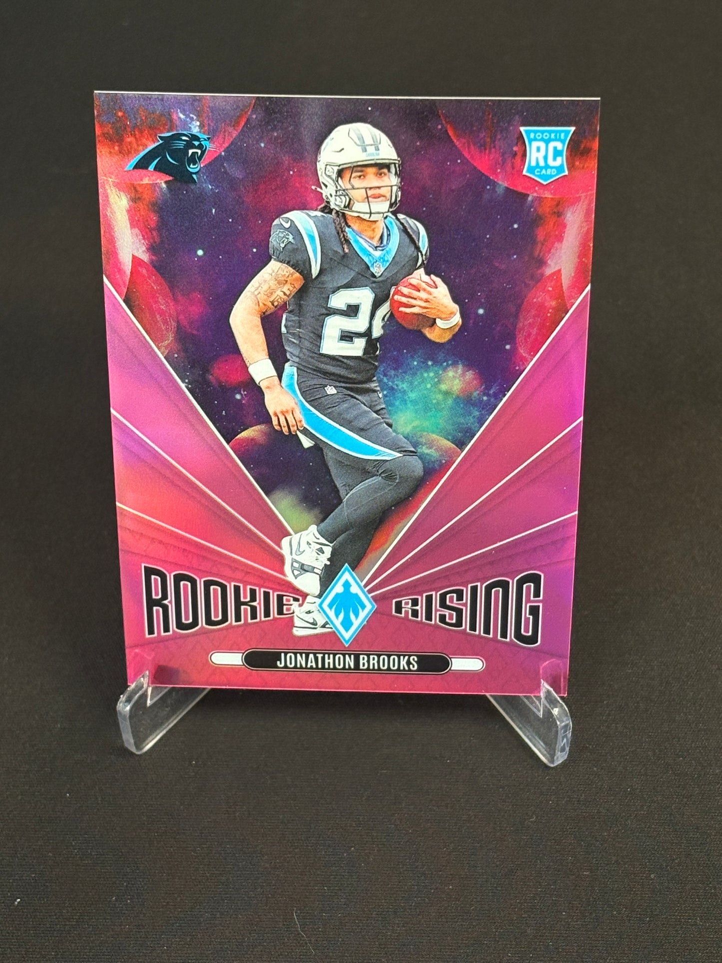 Jonathon Brooks RC Phoenix 2024 "Rookie Rising Pink" 76/80 Carolina Panthers