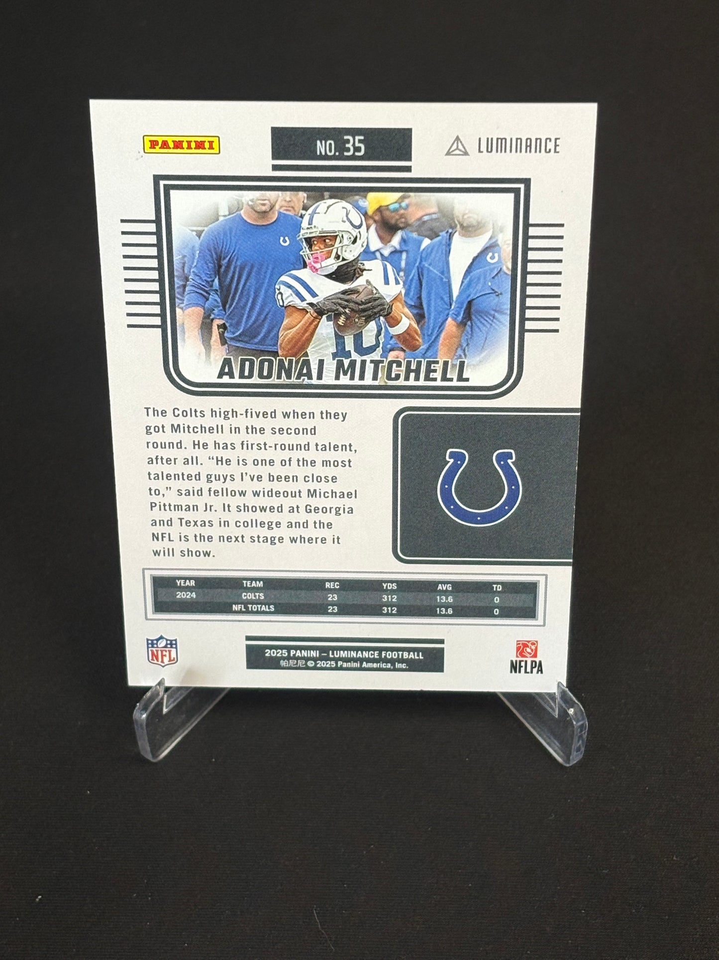 Adonai Mitchell Luminance 2025 "Color Match Blue 098/199" Indianapolis Colts