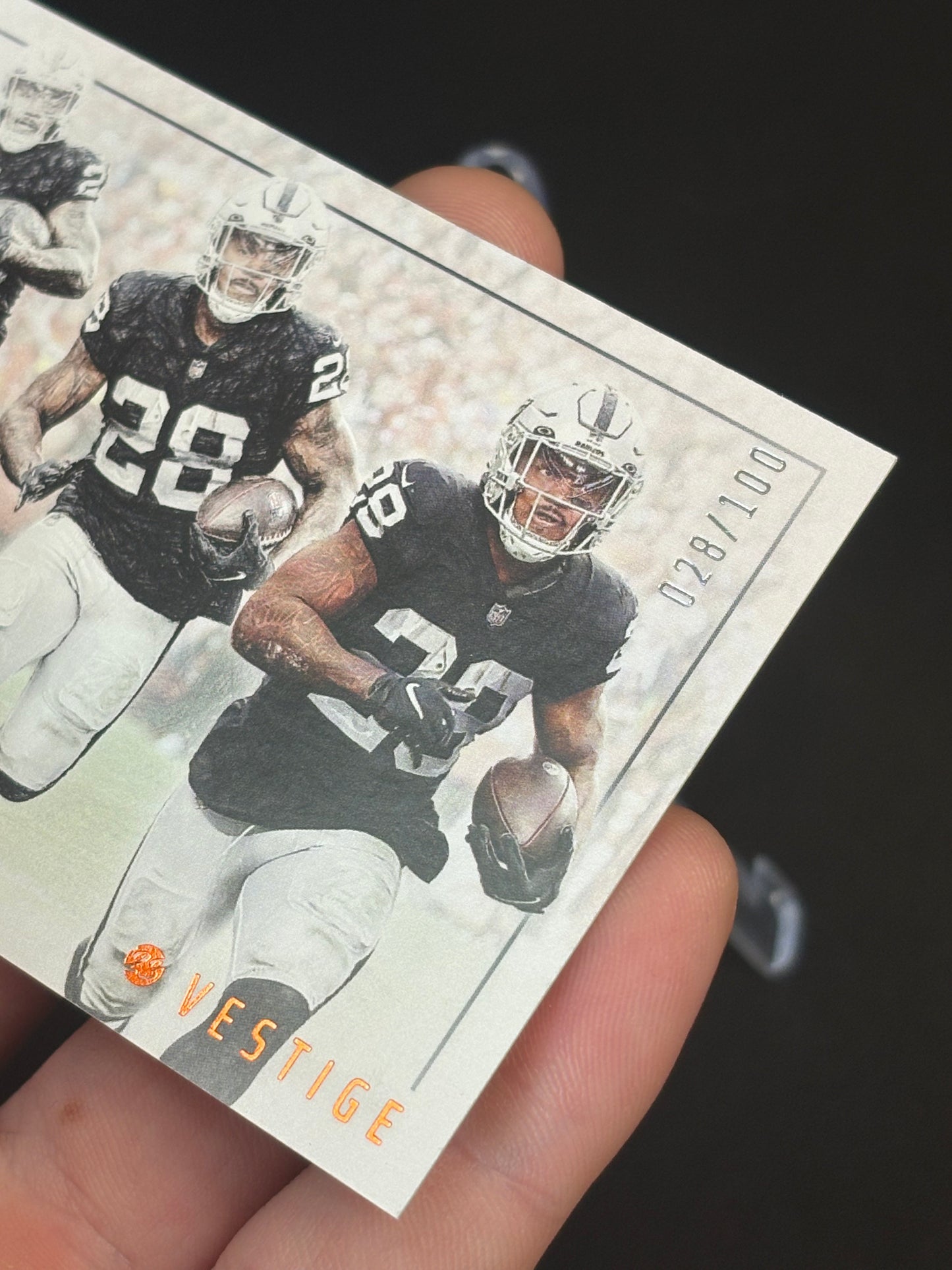 Josh Jacobs Luminance 2023 "Vestige Orange 029/100" Las Vegas Raiders
