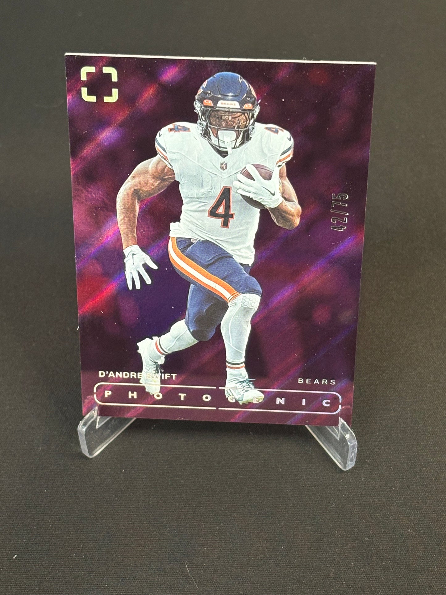 D'Andre Swift Photogenic 2024 "Purple 42/75" Chicago Bears