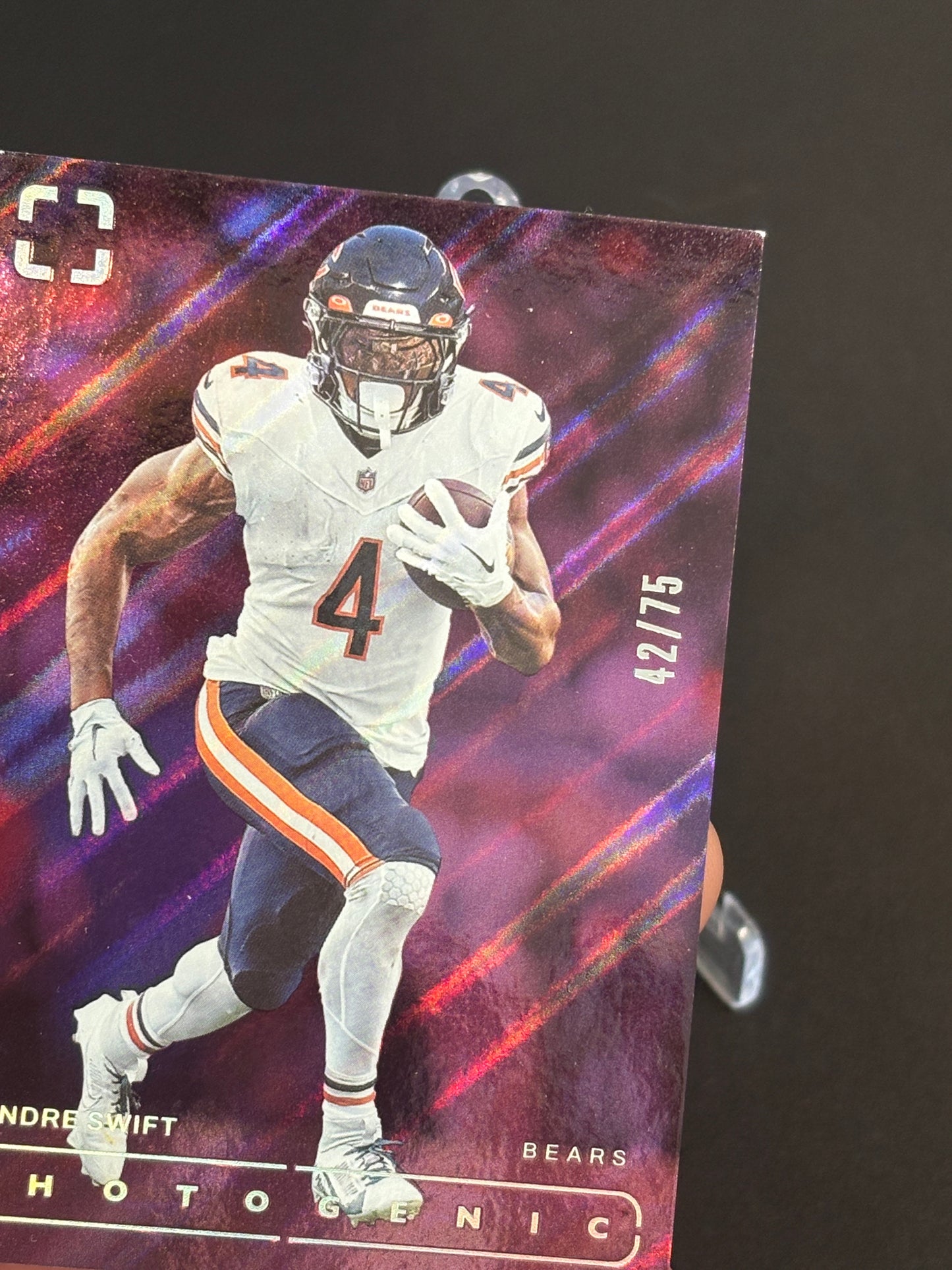 D'Andre Swift Photogenic 2024 "Purple 42/75" Chicago Bears