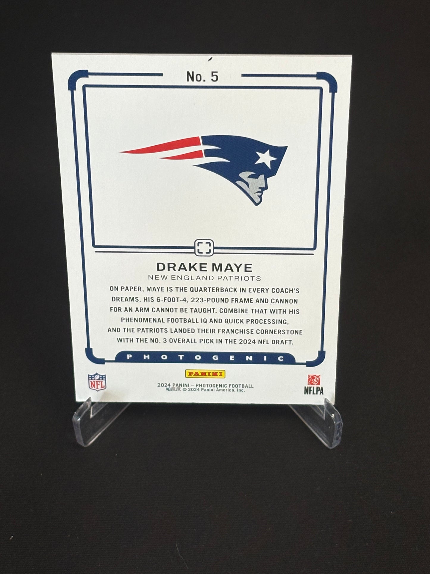 Drake Maye RC Photogenic 2024 "Draft Snapshots" New England Patriots