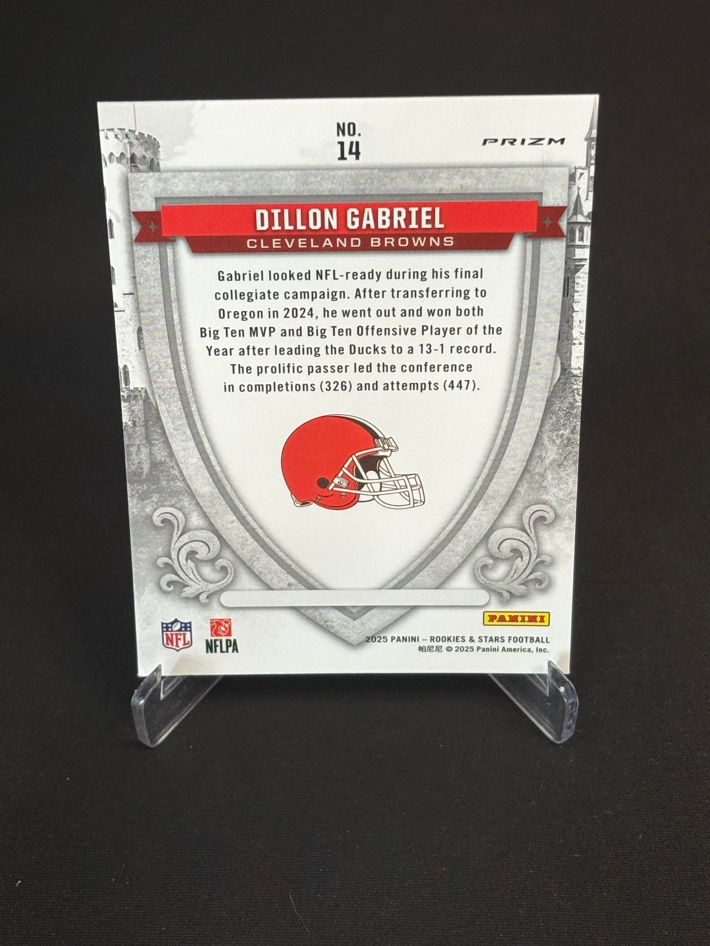 Dillon Gabriel RC Rookies And Stars 2025 "Crusade Silver" Cleveland Browns