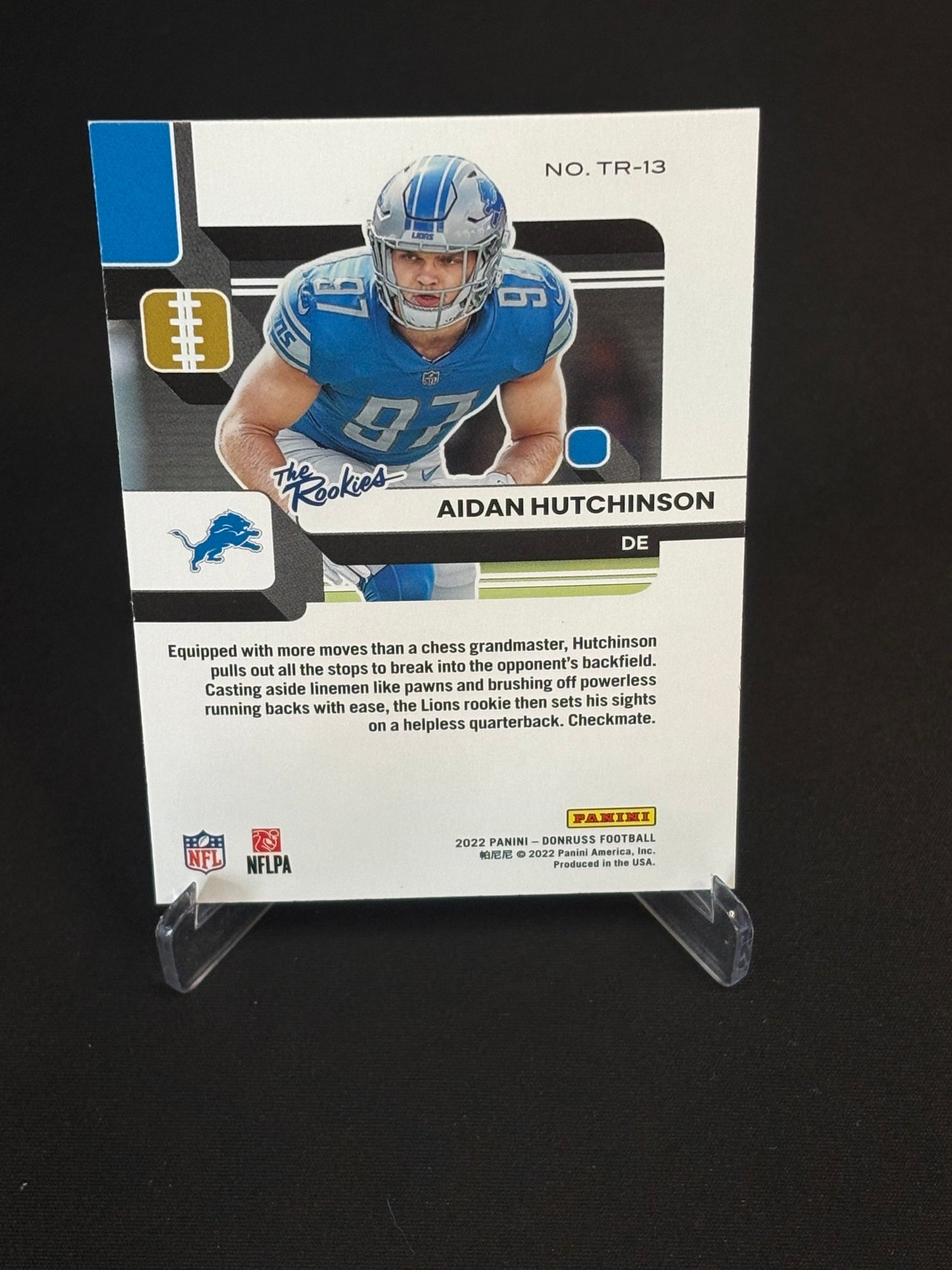 Aidan Hutchinson RC Donruss 2022 "The Rookies" Detroit Lions