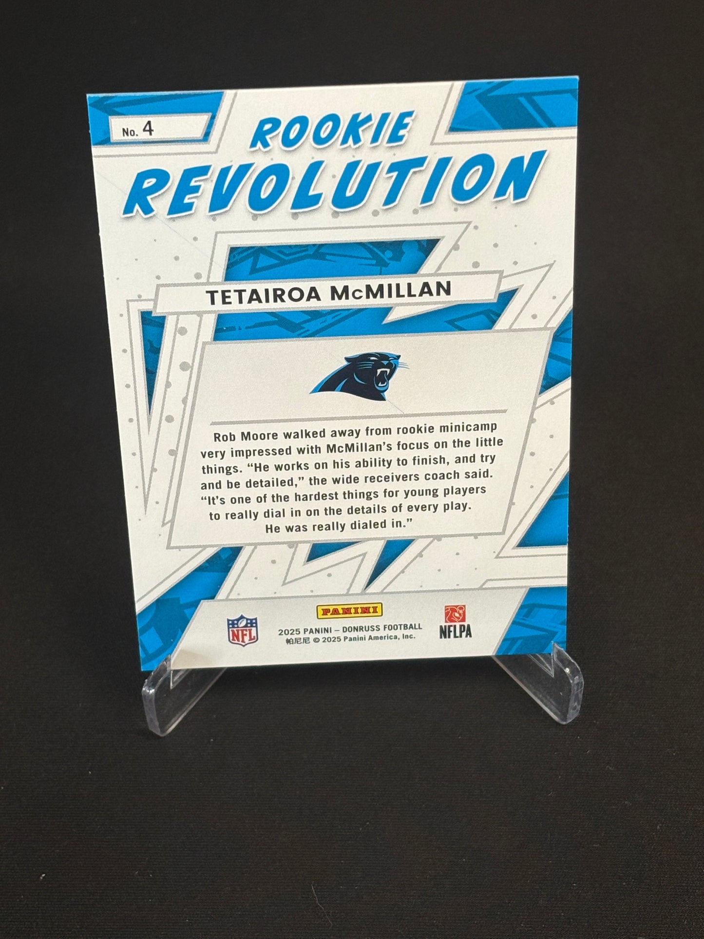 Tetairoa McMillan RC Donruss "Rookie Revolution" Carolina Panthers