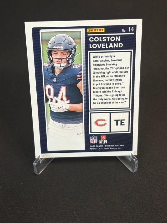 Colston Loveland RC Donruss 2025 "The Rookies" Chicago Bears