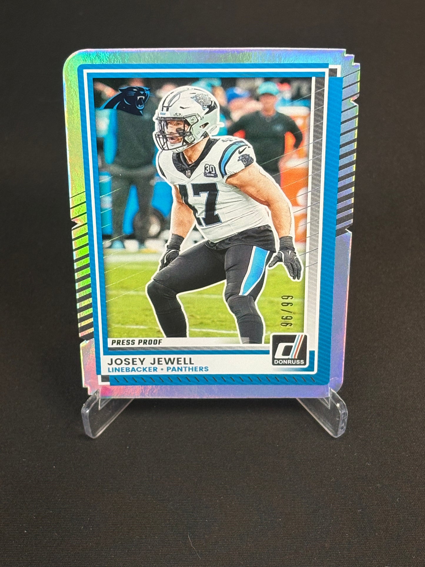 Josey Jewell Donruss 2025 "Press Proofs Silver Die-Cut 96/99" Carolina Panthers