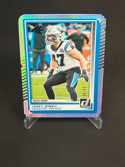 Josey Jewell Donruss 2025 "Press Proofs Silver Die-Cut 96/99" Carolina Panthers