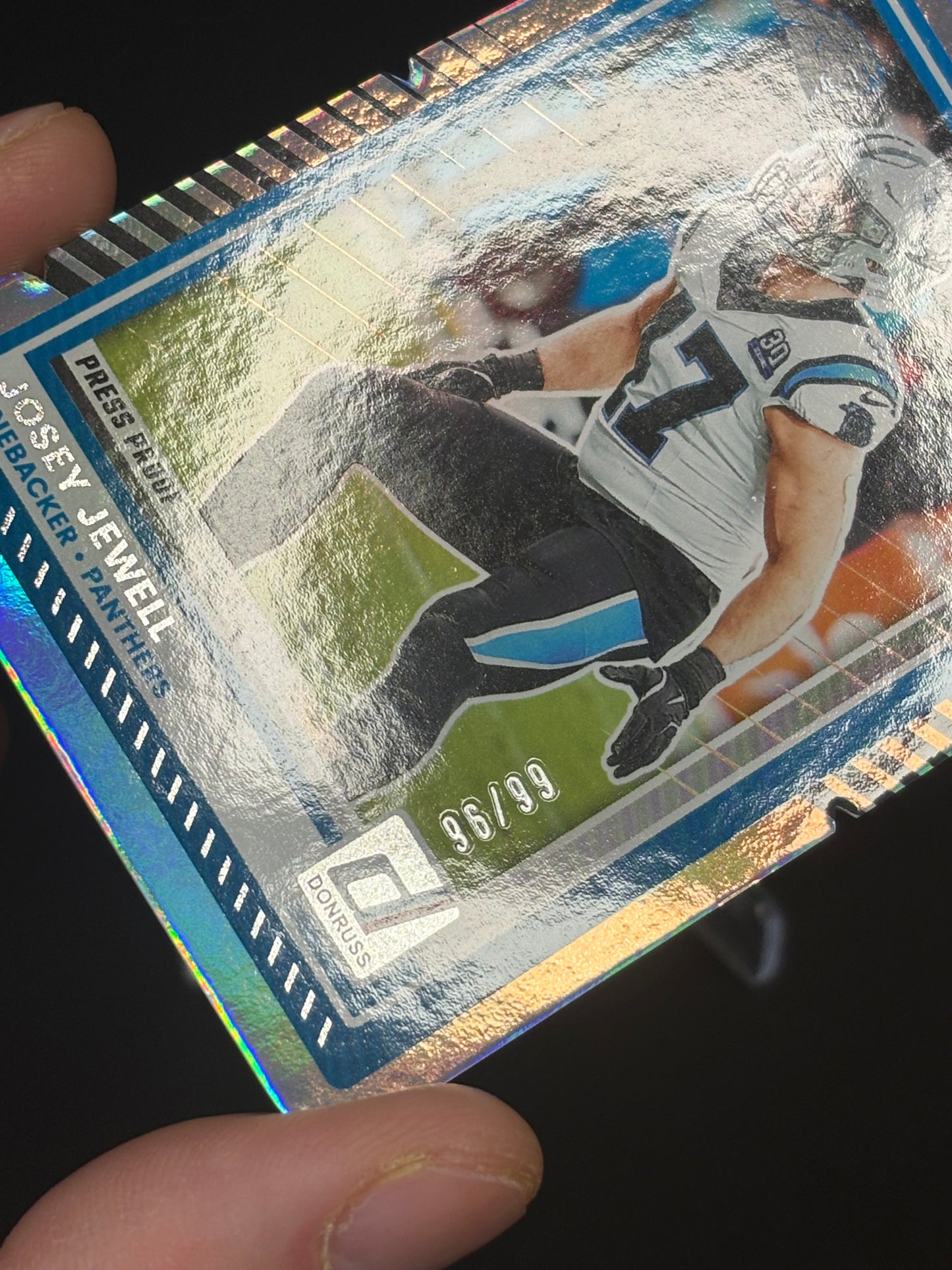 Josey Jewell Donruss 2025 "Press Proofs Silver Die-Cut 96/99" Carolina Panthers