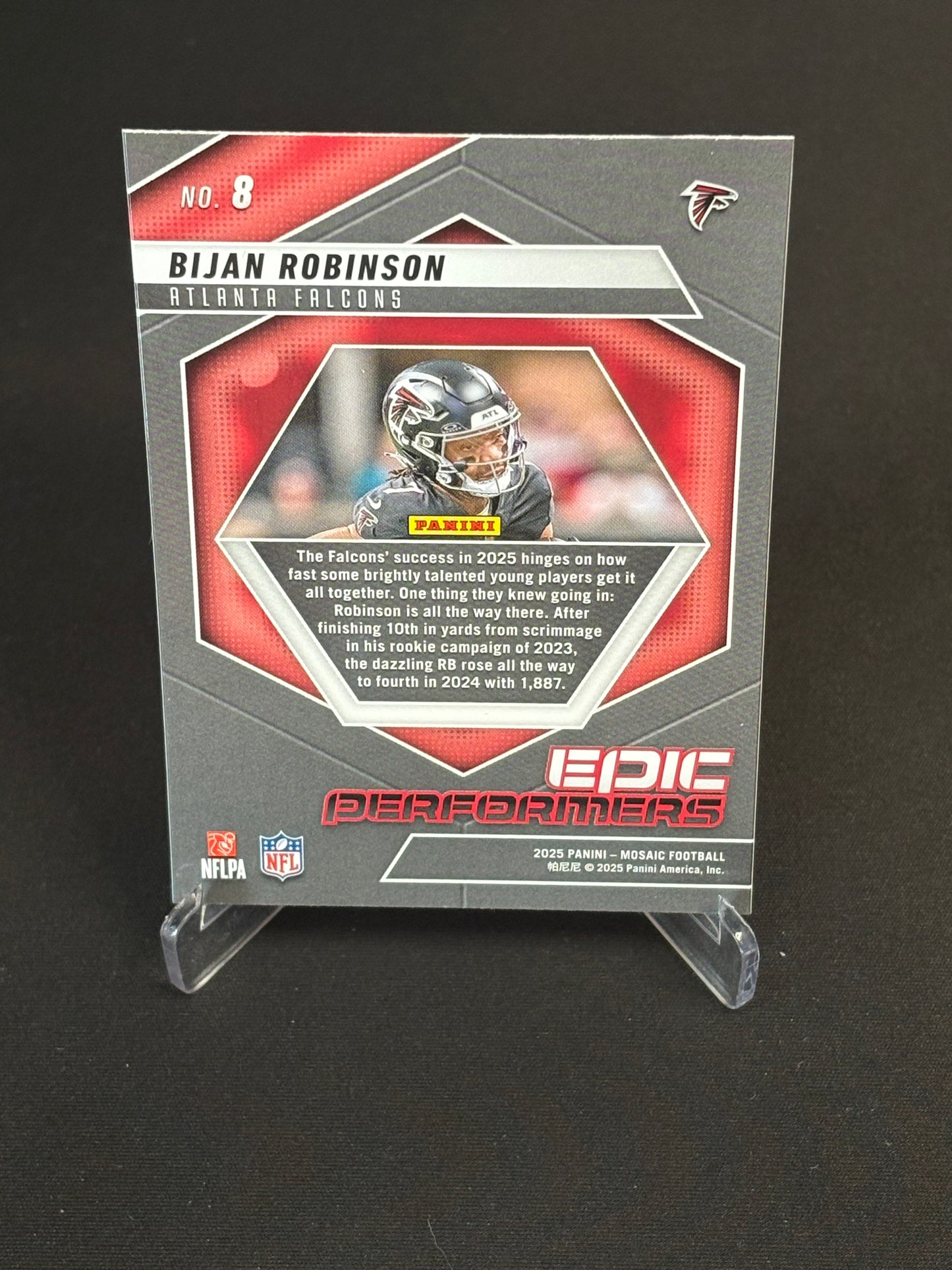 Bijan Robinson Mosaic 2025 "Epic Performers Prizm Mosaic" Atlanta Falcon