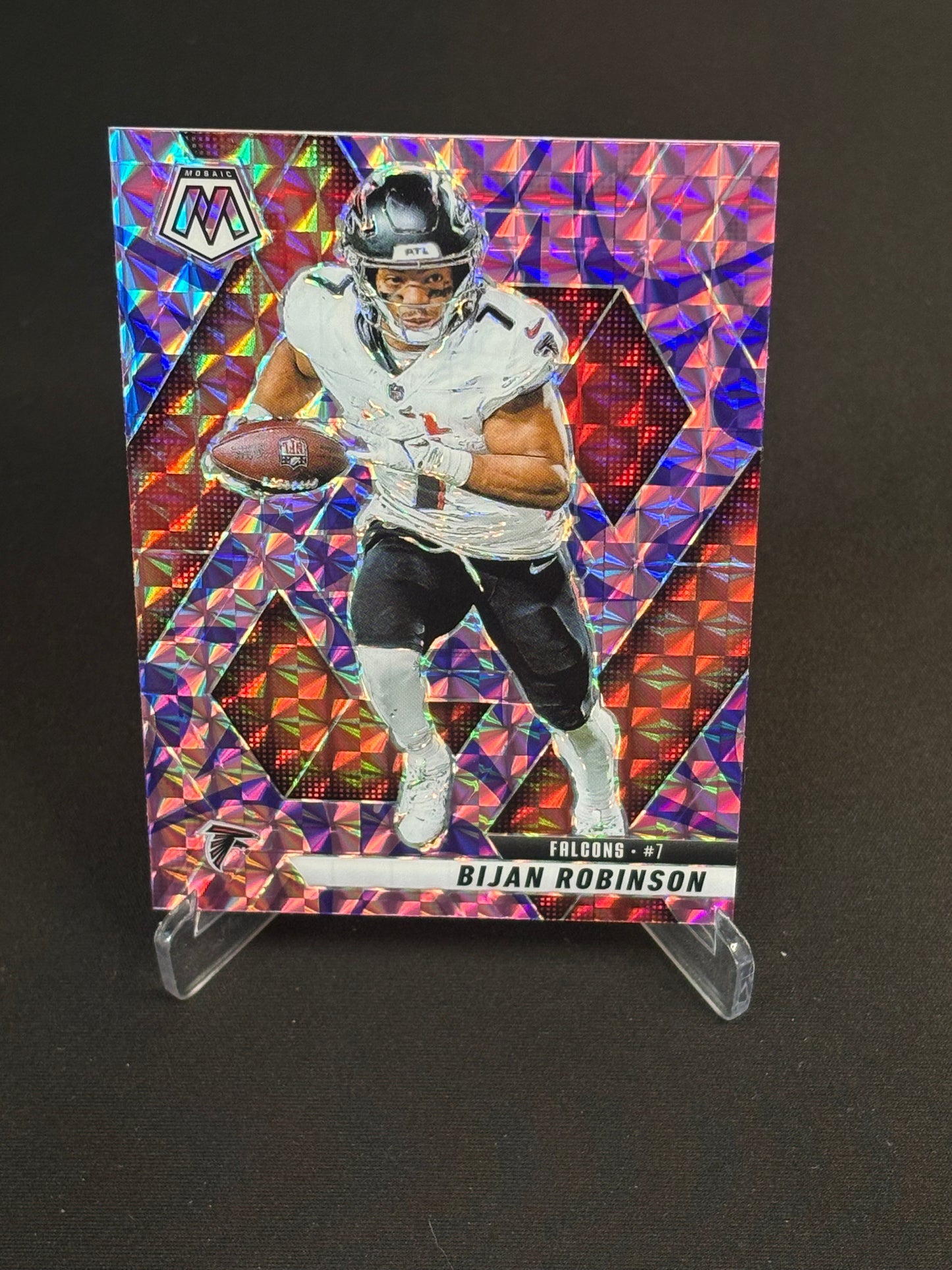 Bijan Robinson Mosaic 2025 "Purple Reactive" Atlanta Falcons