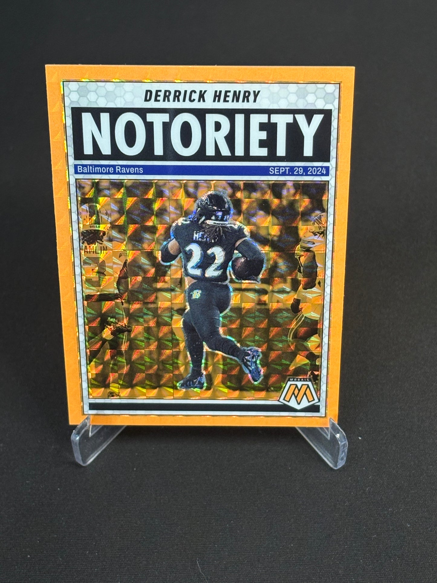 Derrick Henry Mosaic 2025 "Notoriety Orange Reactive" Baltimore Ravens