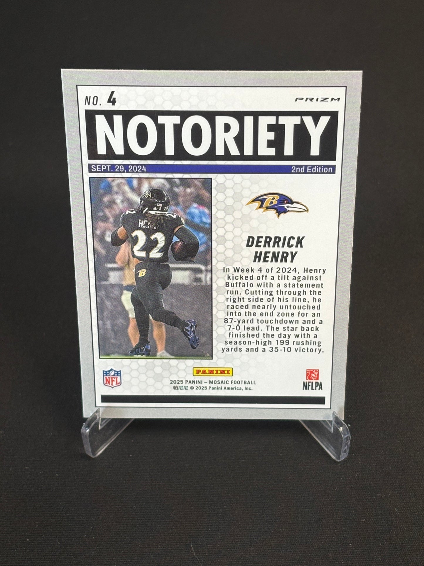 Derrick Henry Mosaic 2025 "Notoriety Orange Reactive" Baltimore Ravens