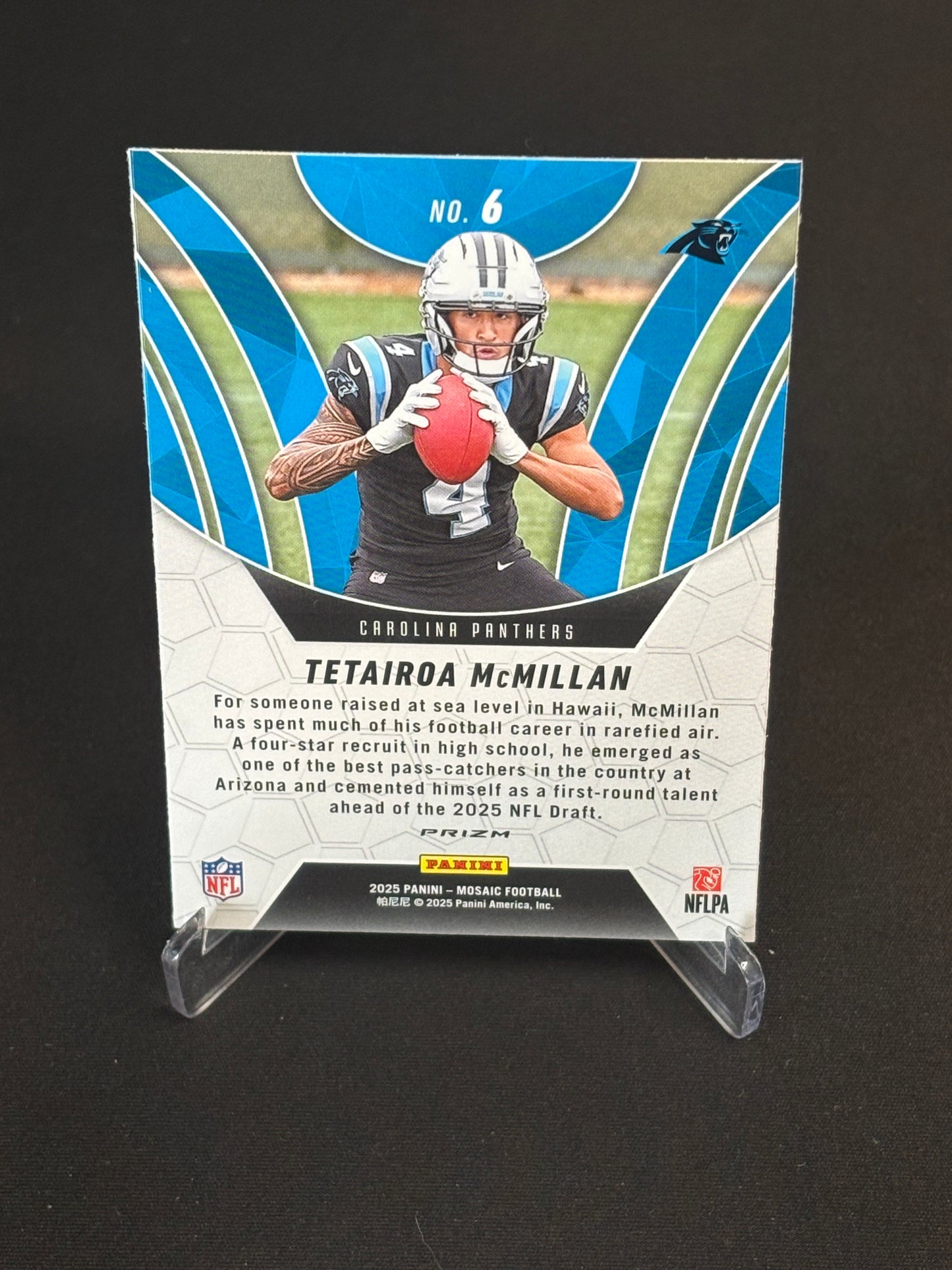 Tetairoa McMillan RC Mosaic 2025 "Elevate Orange Reactive" Carolina Panthers