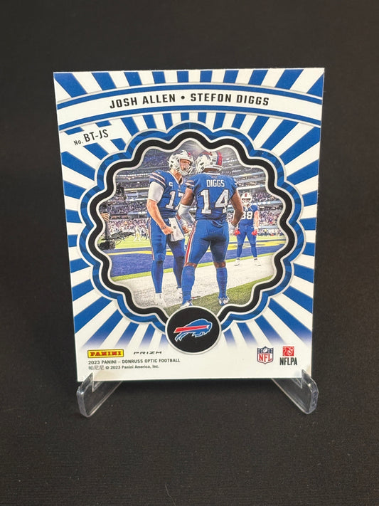 Josh Allen/Stefon Diggs Donruss Optic 2023 "Best Tuddys Silver Prizm" Buffalo Bills