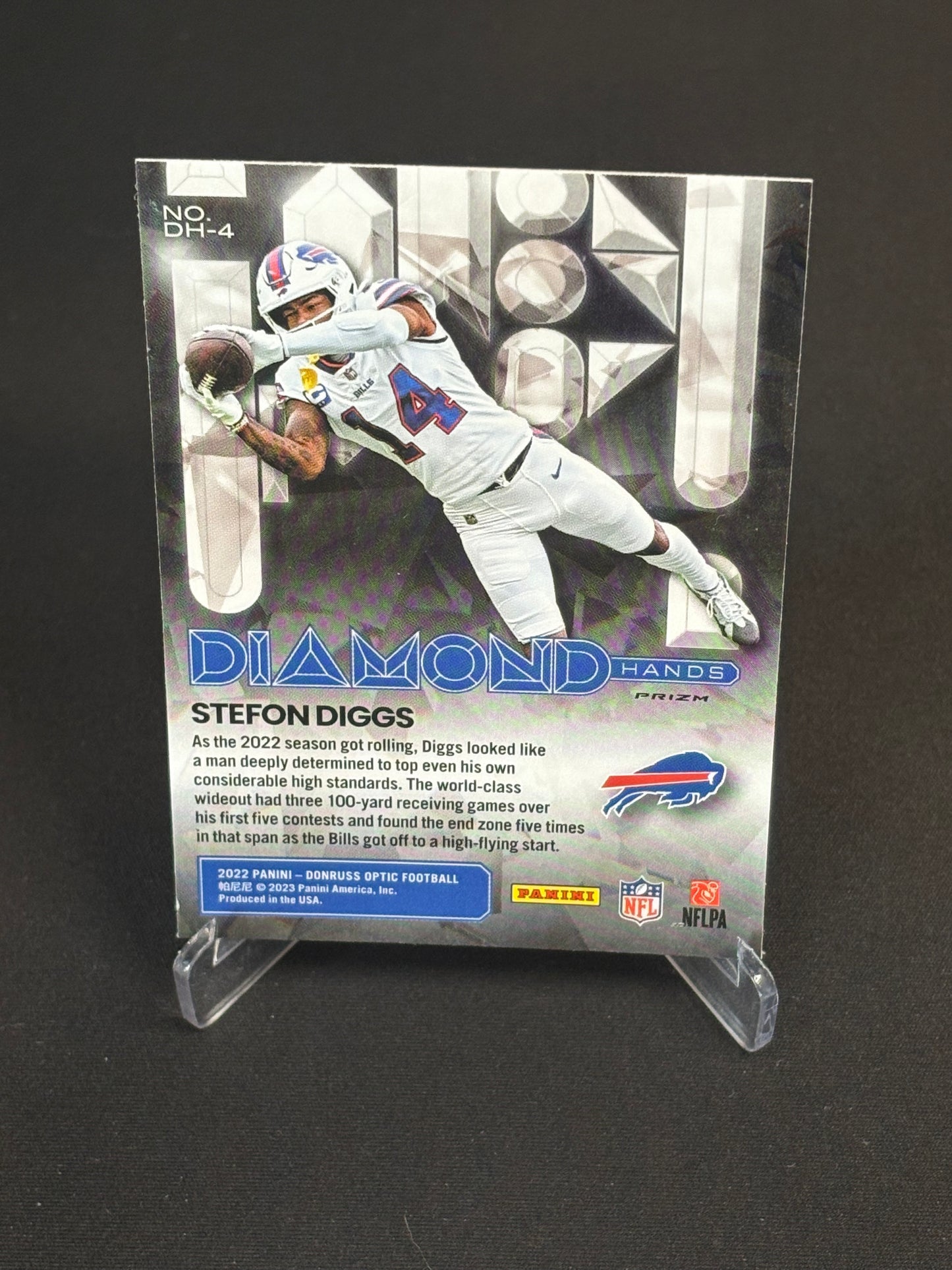 Stefon Diggs Donruss Optic 2022 "Diamond Hands Silver Prizm" Buffalo Bills