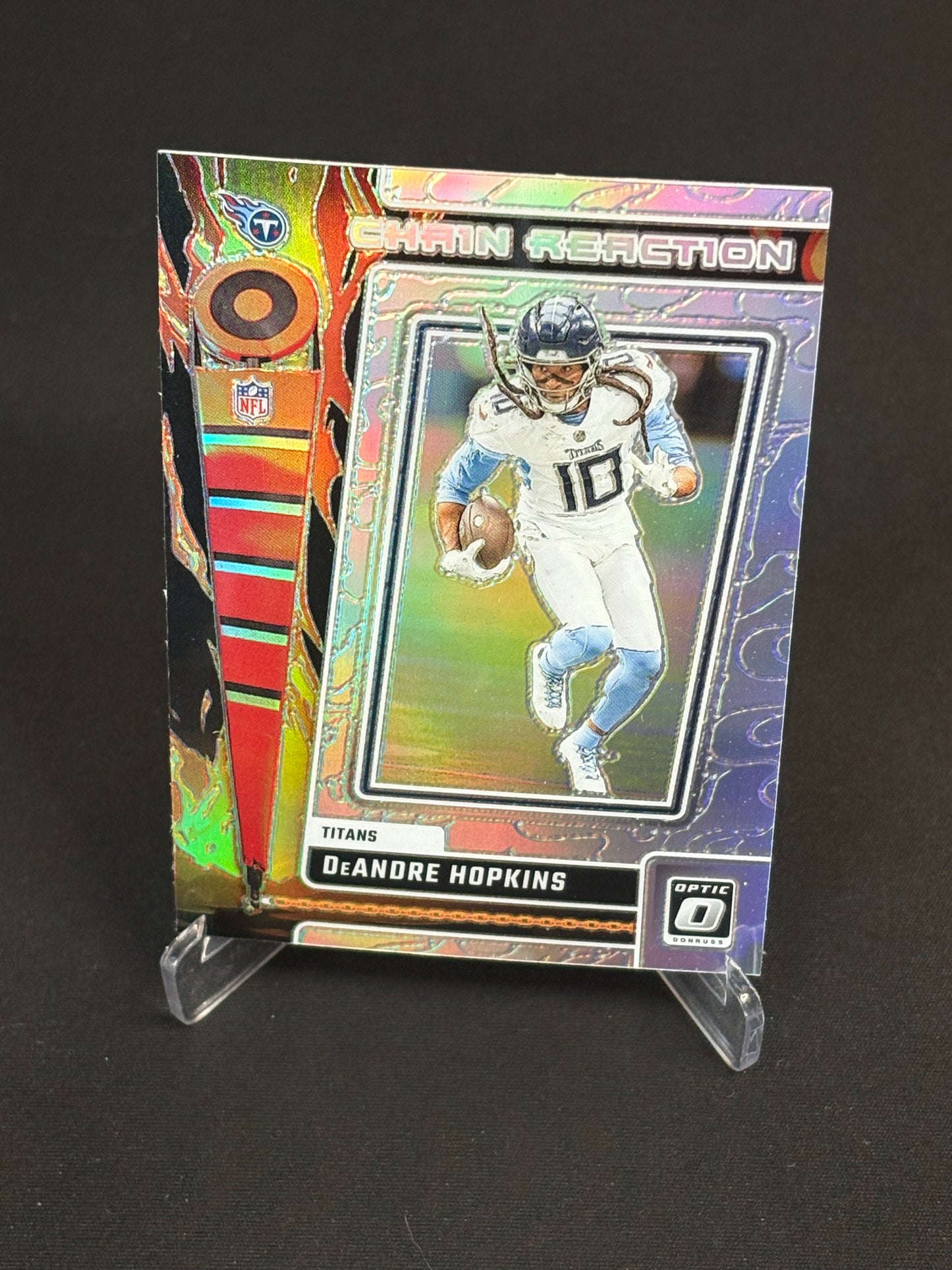 DeAndre Hopkins Donruss Optic 2023 "Chain Reaction Silver Prizm" Tenessee Titans