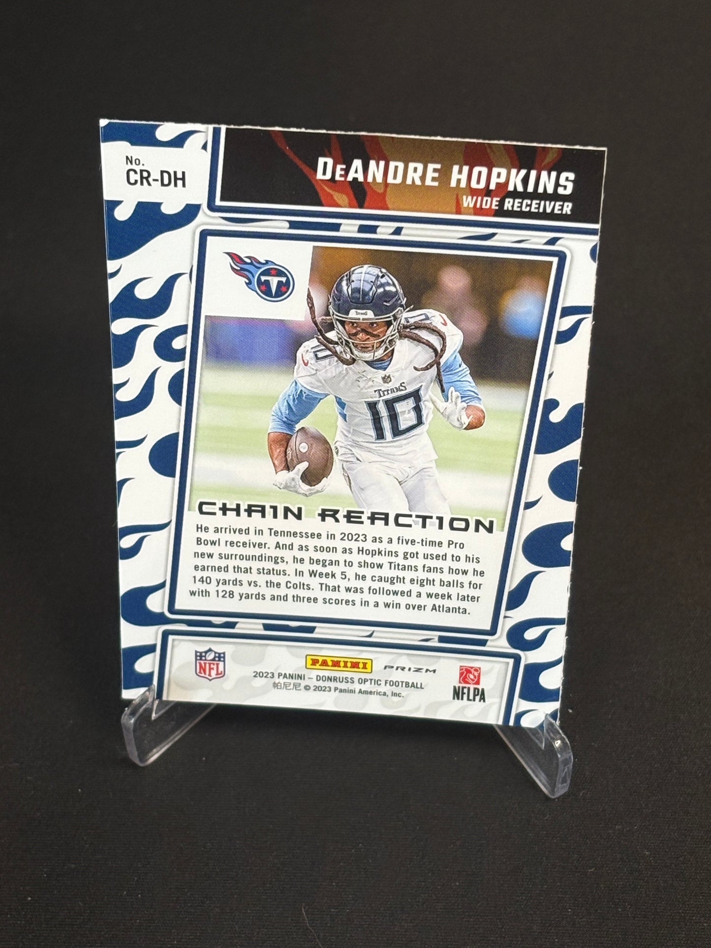 DeAndre Hopkins Donruss Optic 2023 "Chain Reaction Silver Prizm" Tenessee Titans