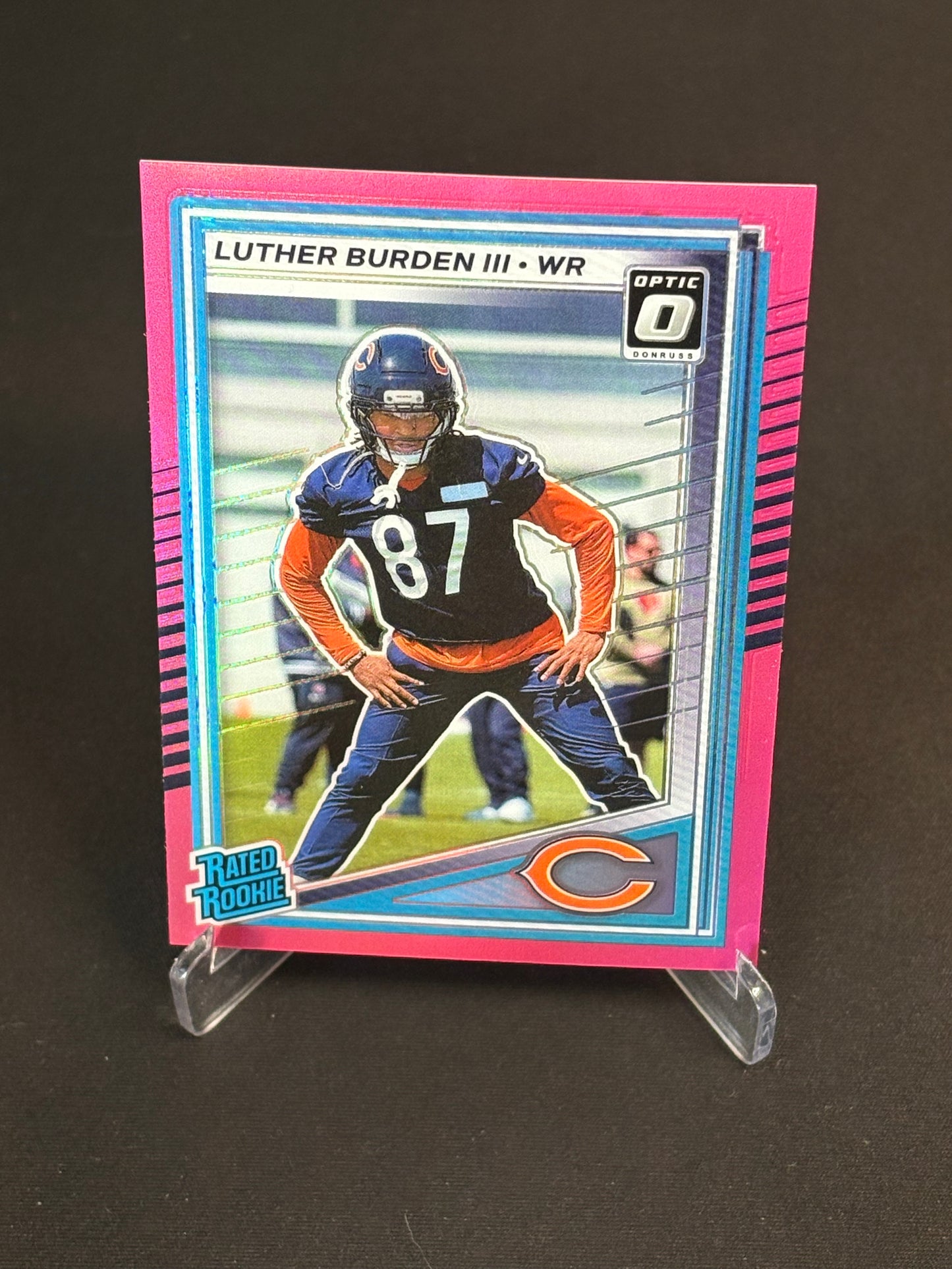 Luther Burden III RC Donruss Optic 2025 "Pink Parallèle" Chicago Bears