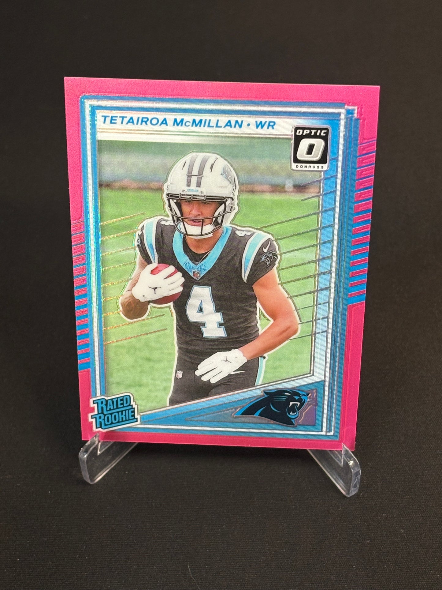 Tetairoa McMillan RC Donruss Optic 2025 "Pink Parallèle" Carolina Panthers