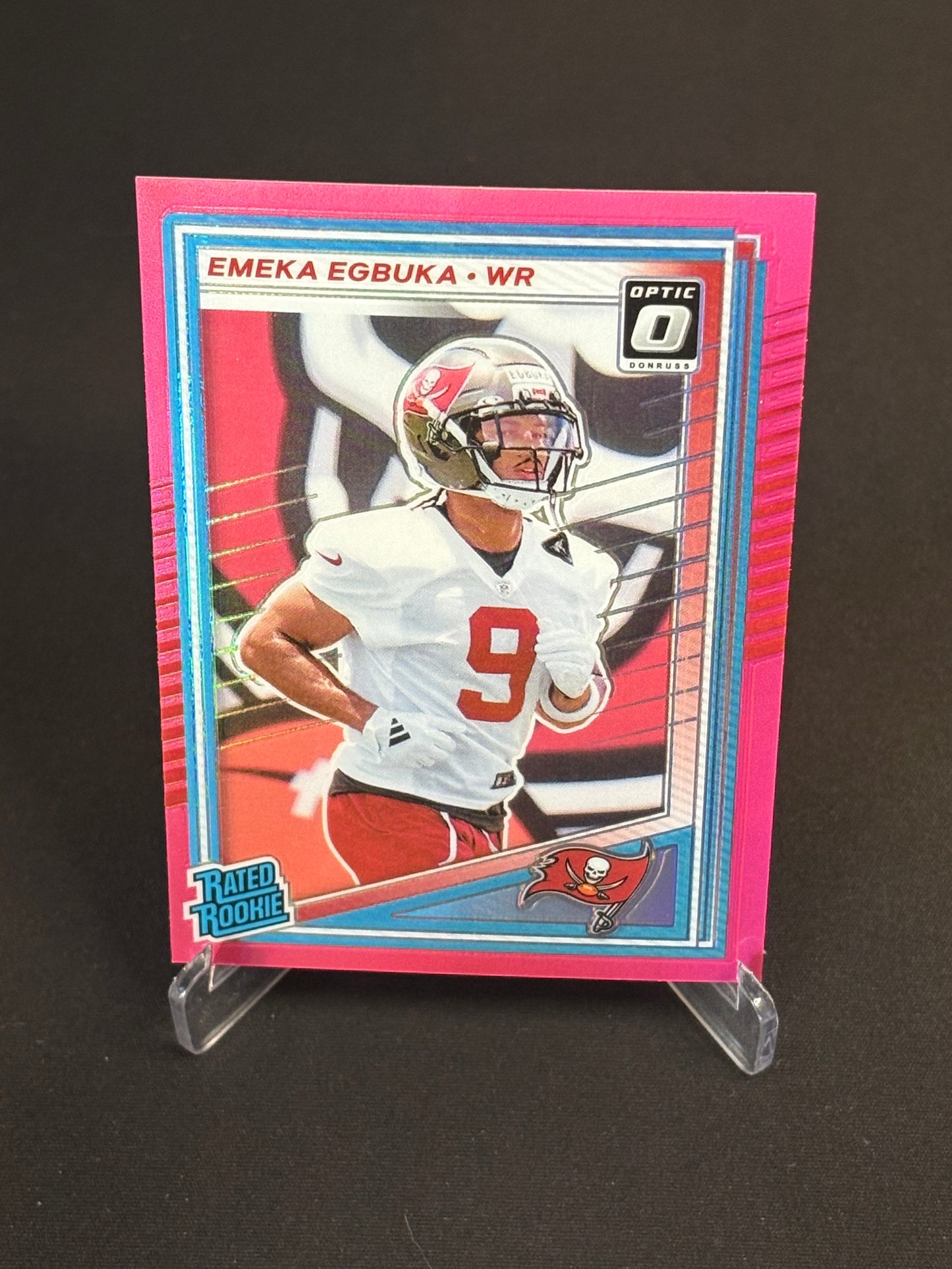 Emeka Egbuka RC Donruss Optic 2025 "Pink Parallèle" Tampa Bay Buccaneers