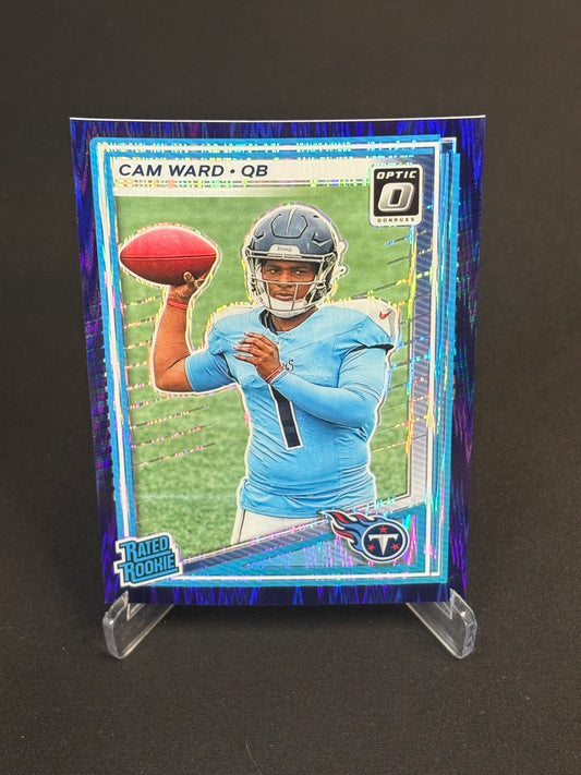 Cam Ward RC Donruss Optic 2025 "Purple Shock" Tennessee Titans