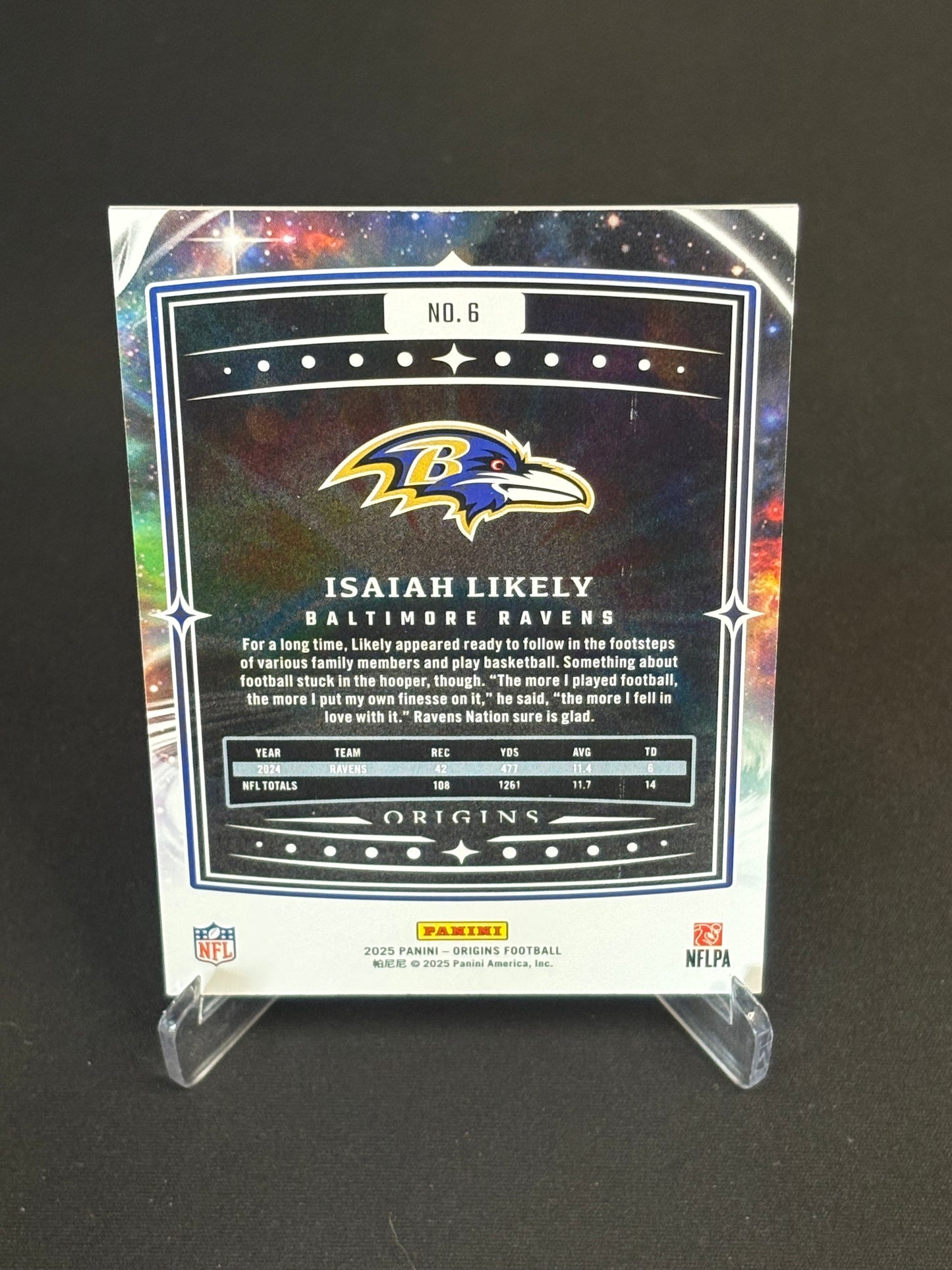 Isaiah Likely Origins 2025 "Base" Baltimore Ravens