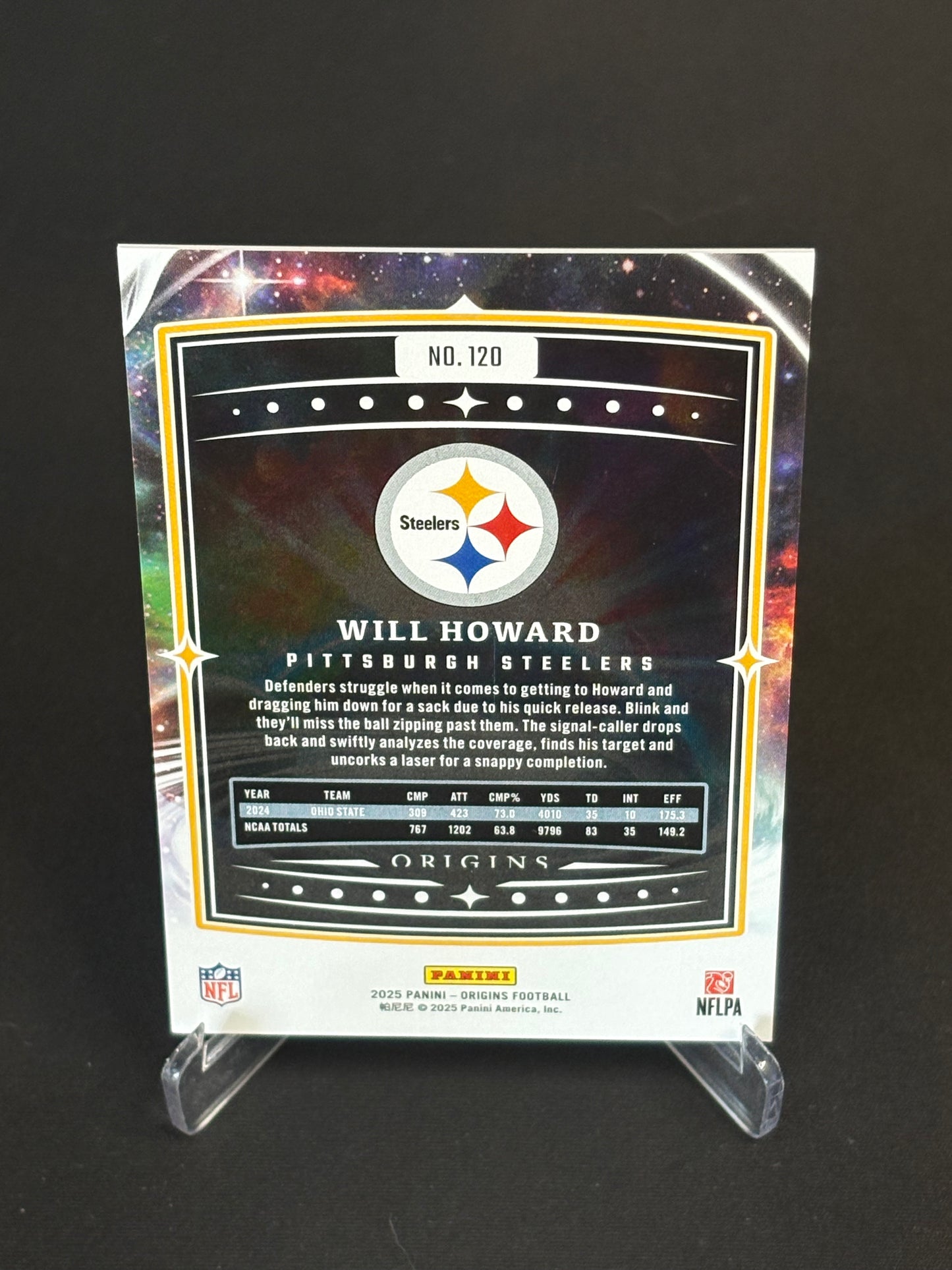 Will Howard RC Origins 2025 "Holo Silver 72/149" Pittsburgh Steelers