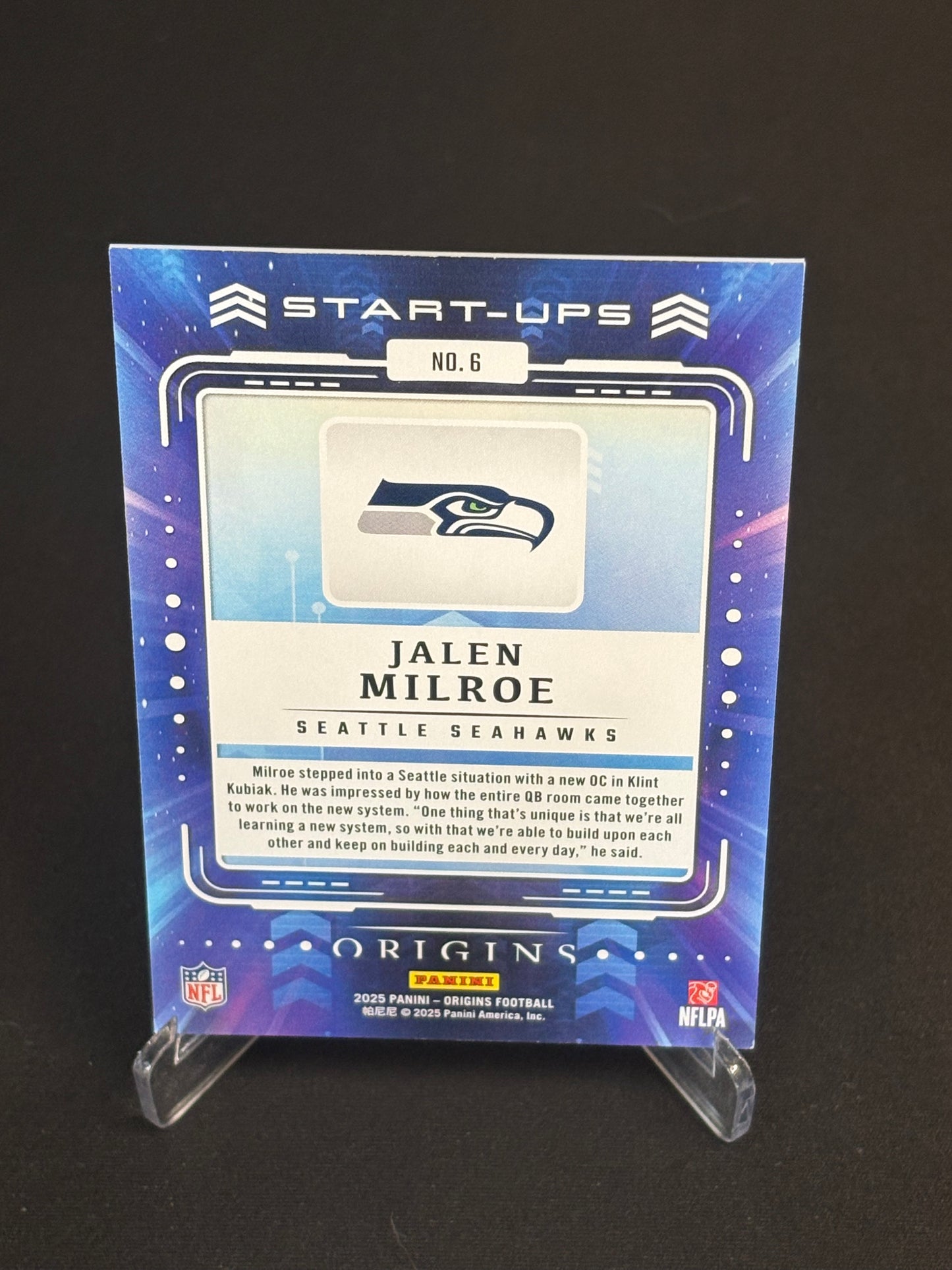 Jalen Milroe RC Origins 2025 "Start-Ups" Seattle Seahawks