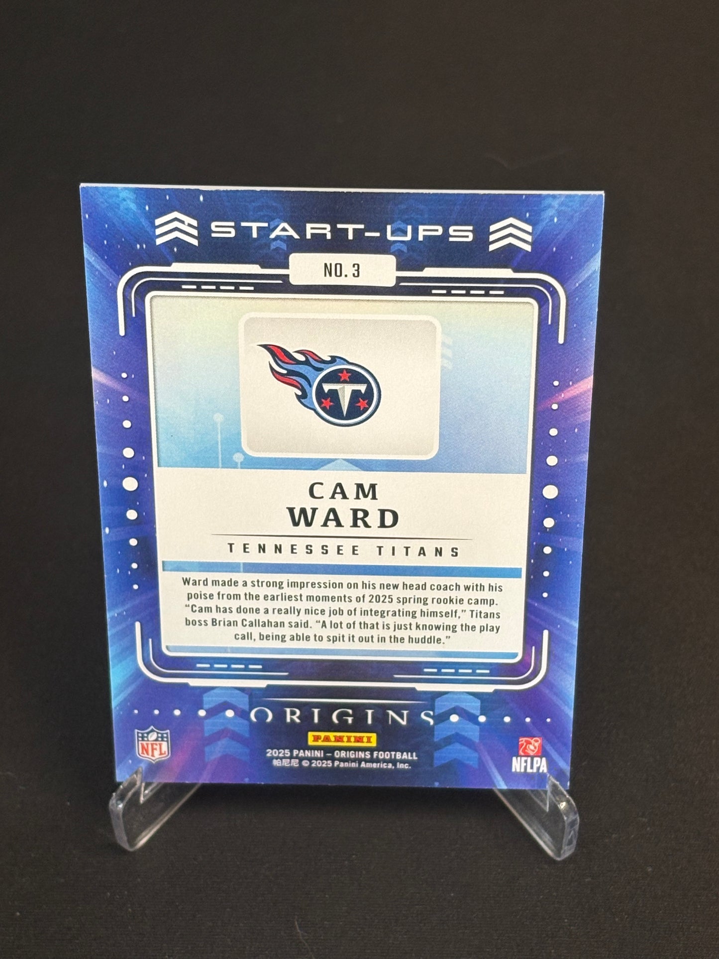 Cam Ward RC Origins 2025 "Start-Ups" Tennessee Titans