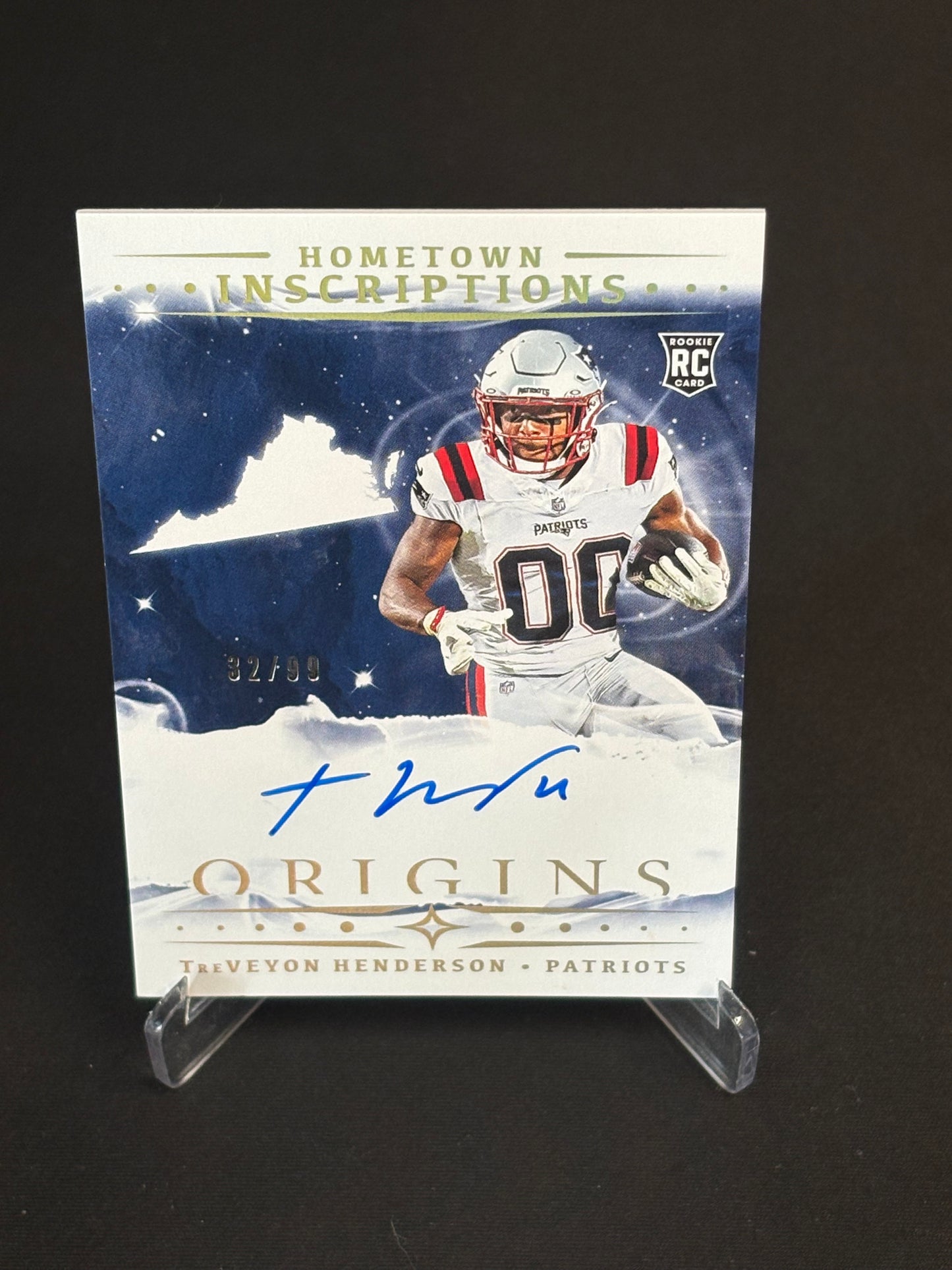 TreVeyon Henderson RC Origins "Hometown Inscription Auto OnCard 32/99" New England Patriots