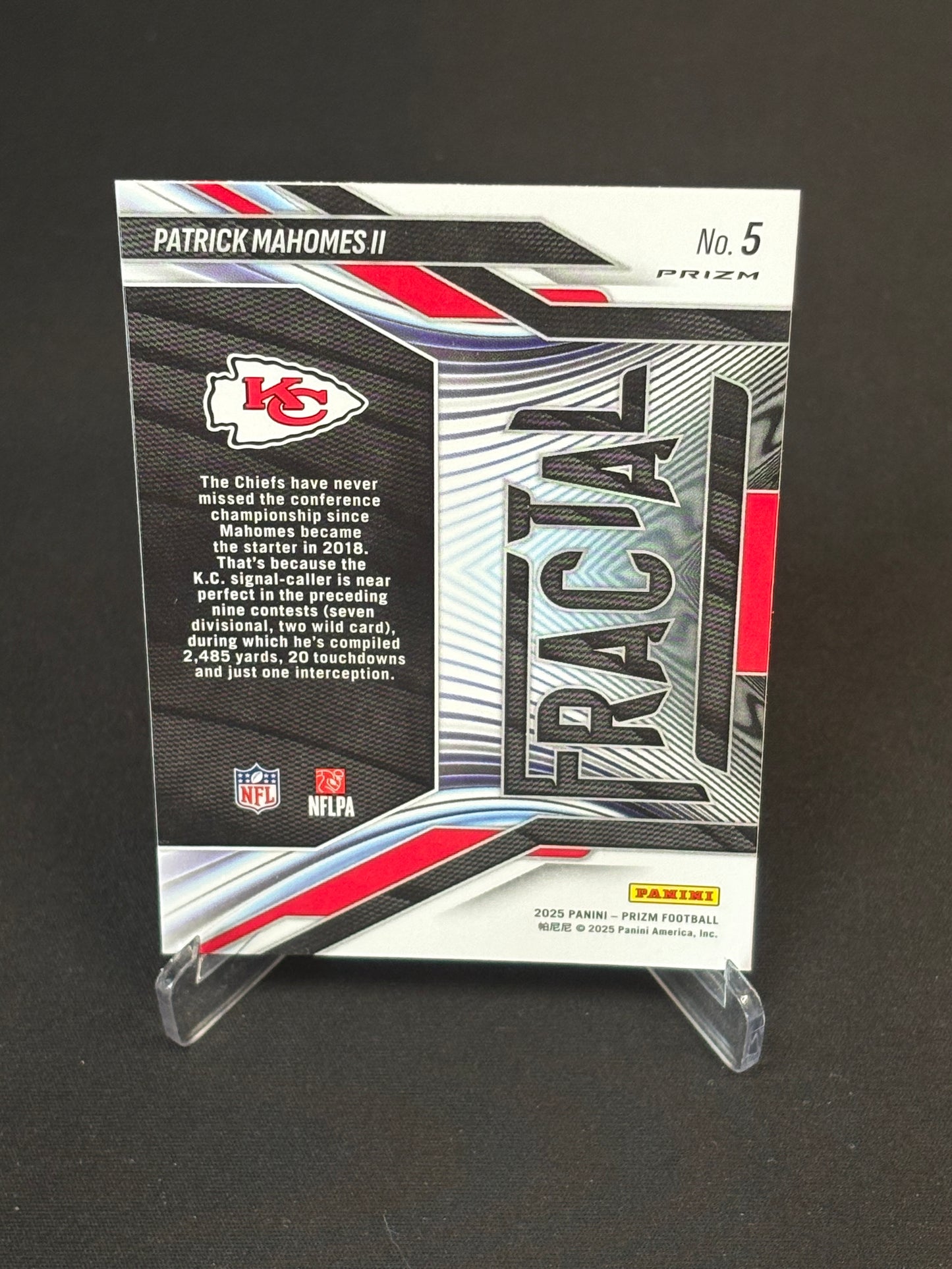 Patrick Mahomes Prizm 2025 "Fractal Silver" Kansas City Chiefs