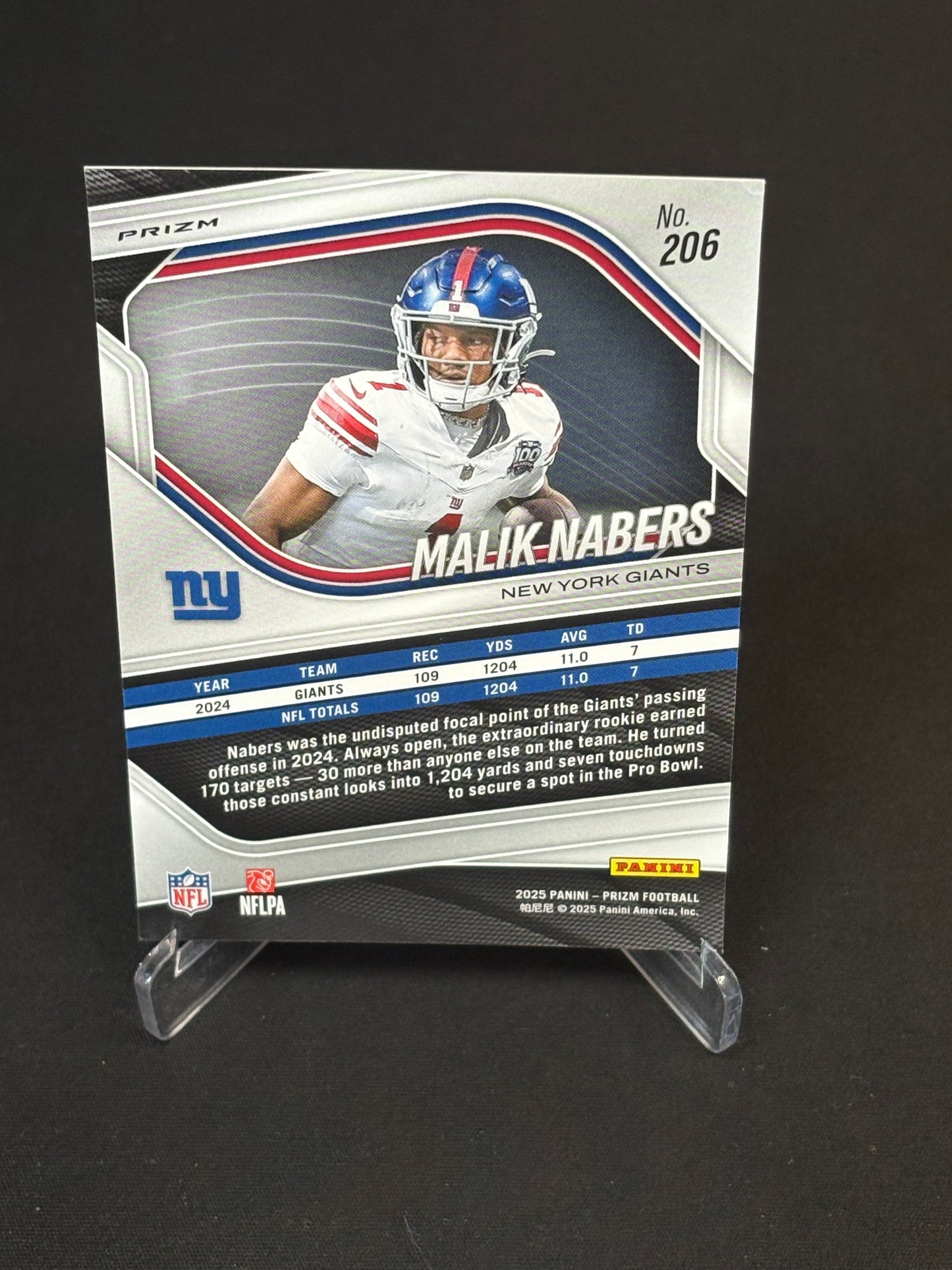 Malik Nabers Prizm 2025 "BlueWhiteRed Color Match" New York Giants