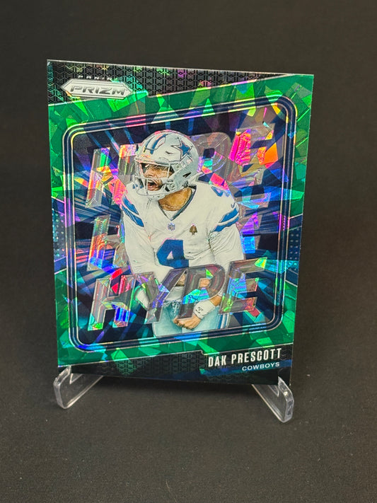 Dak Prescott Prizm 2024 "Hype Green Crakle Ice" Dallas Cowboys