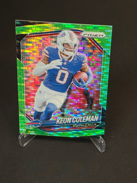 Keon Coleman Prizm 2025 "Green Pulsar" Buffalo Bills