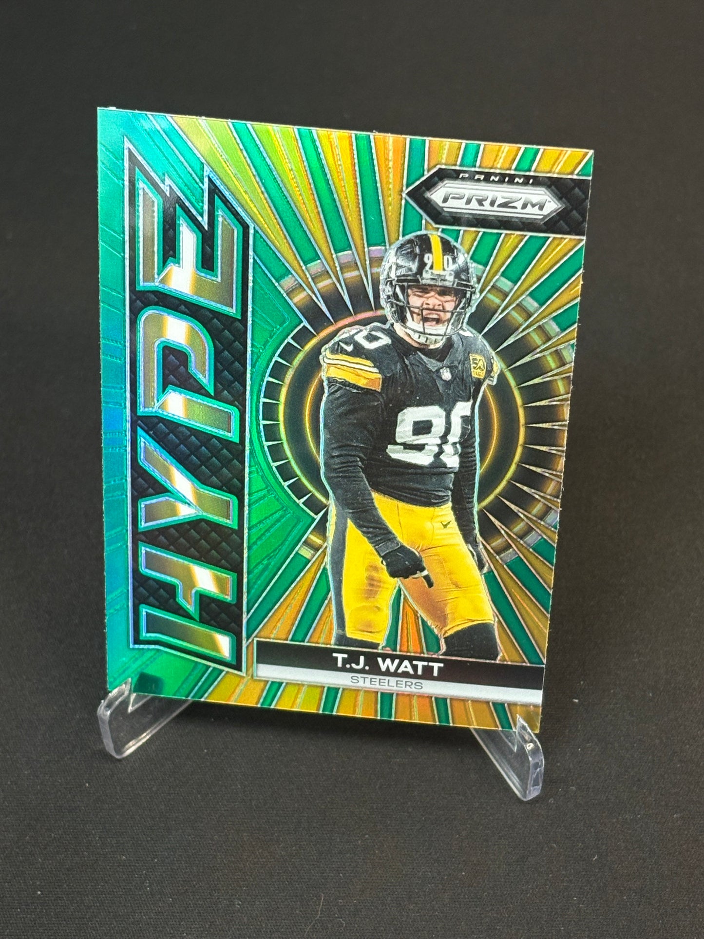 T.J Watt Prizm 2023 "Hype Green Prizm" Pittsburgh Steelers
