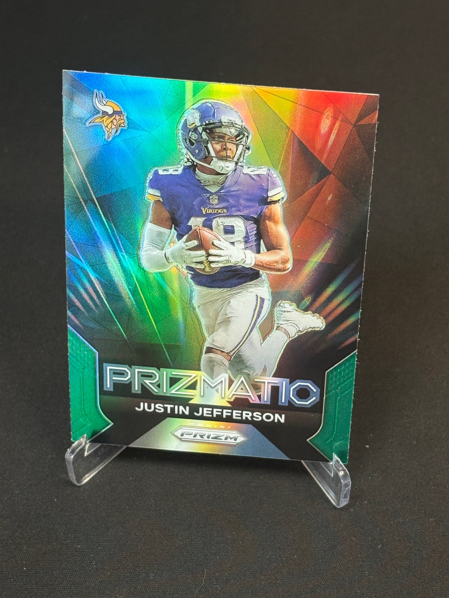 Justin Jefferson Prizm 2023 "Prizmatic Green Prizm" Minnesota Vikings