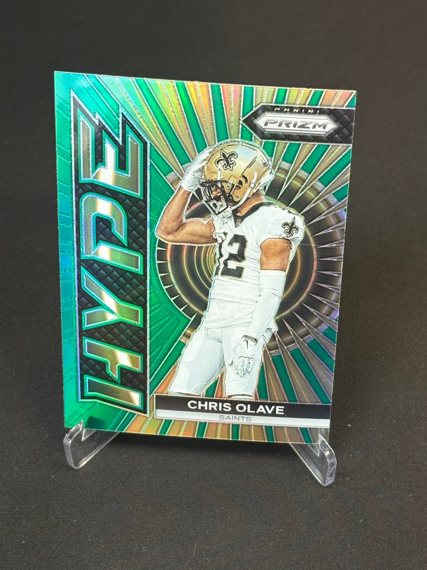 Chris Olave Prizm 2023 "Hype Green Prizm" New Orleans Saints