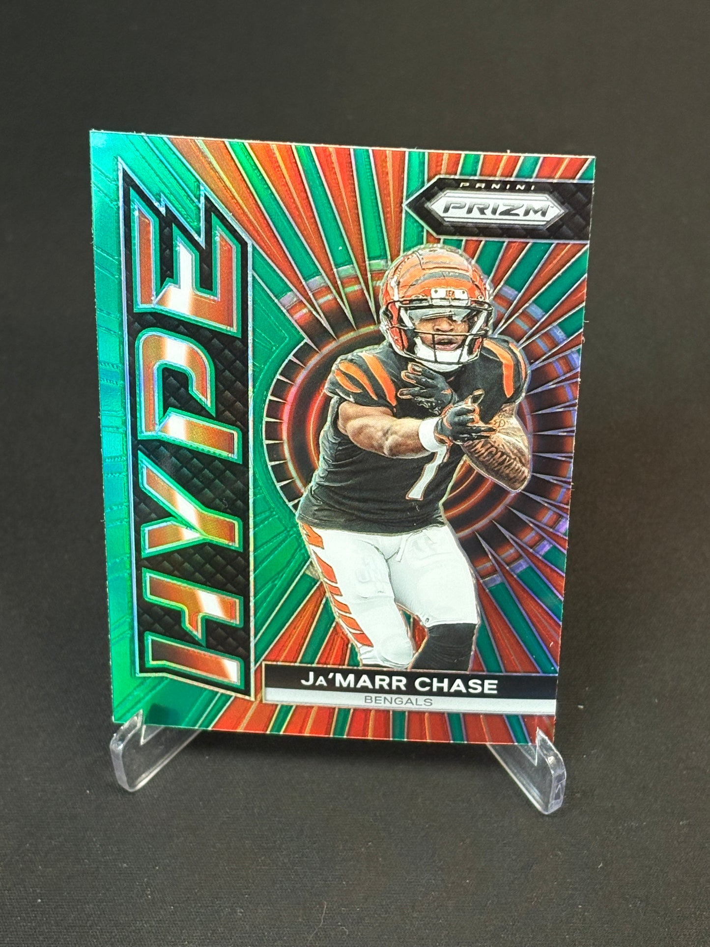 Ja'Marr Chase Prizm 2023 "Hype Green Prizm" Cincinnati Bengals