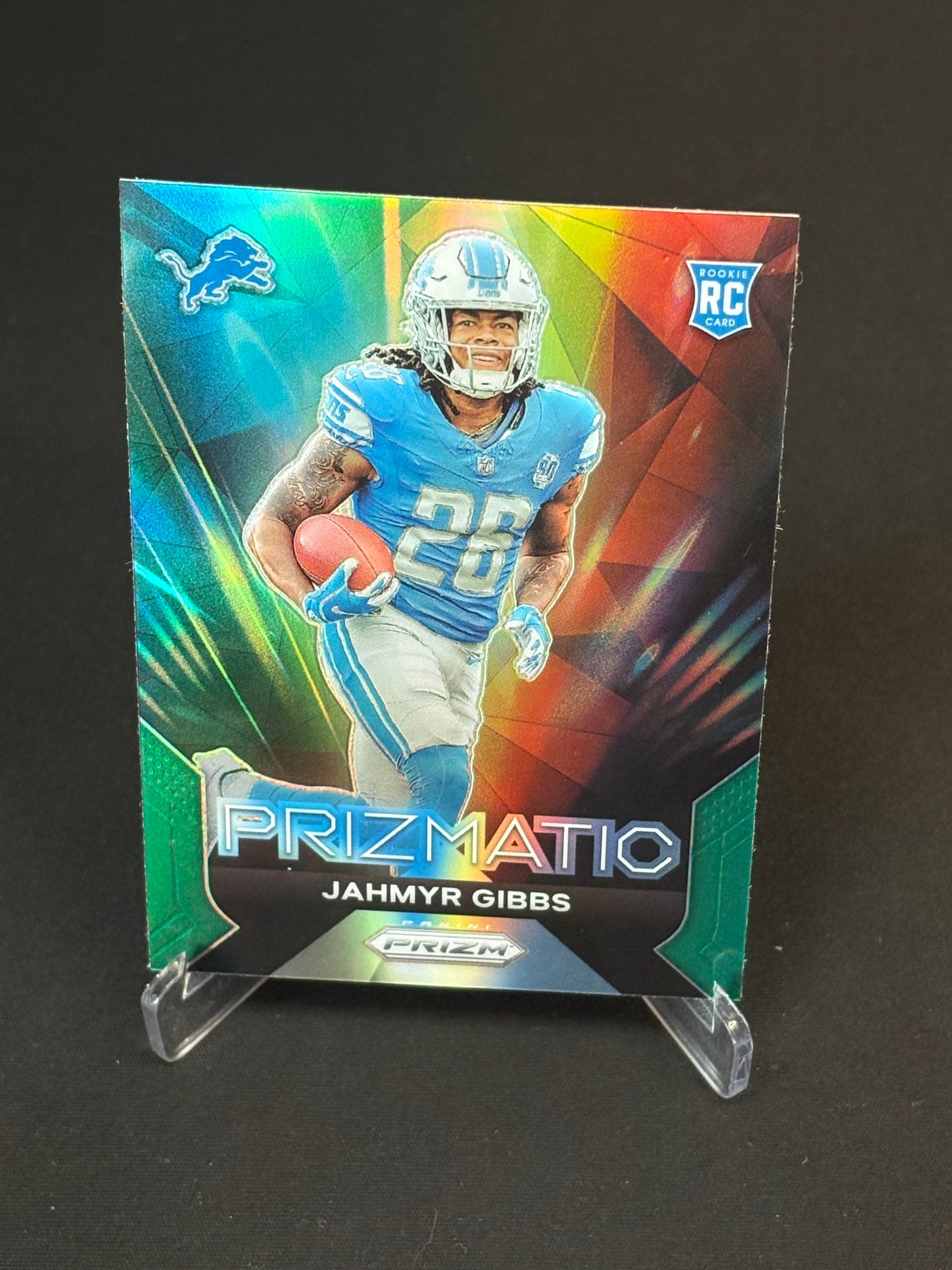 Jahmyr Gibbs RC Prizm 2023 "Prizmatic Green Prizm" Detroit Lions