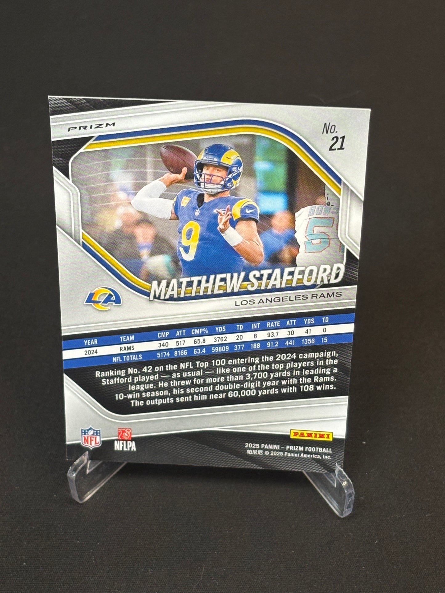 Matthew Stafford Prizm 2025 "Green Flash" L.A Rams