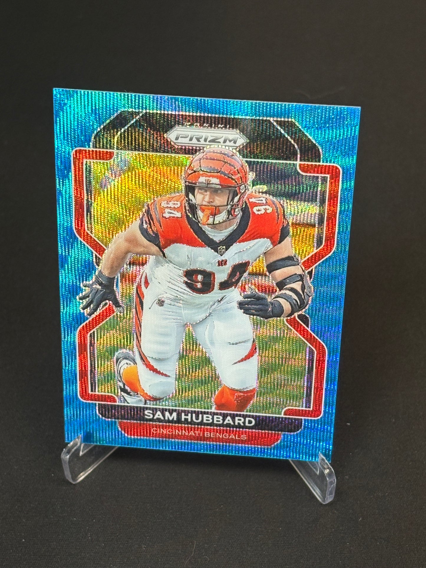 Sam Hubbard Prizm 2021 "Blue Wave 002/199" Cincinnati Bengals