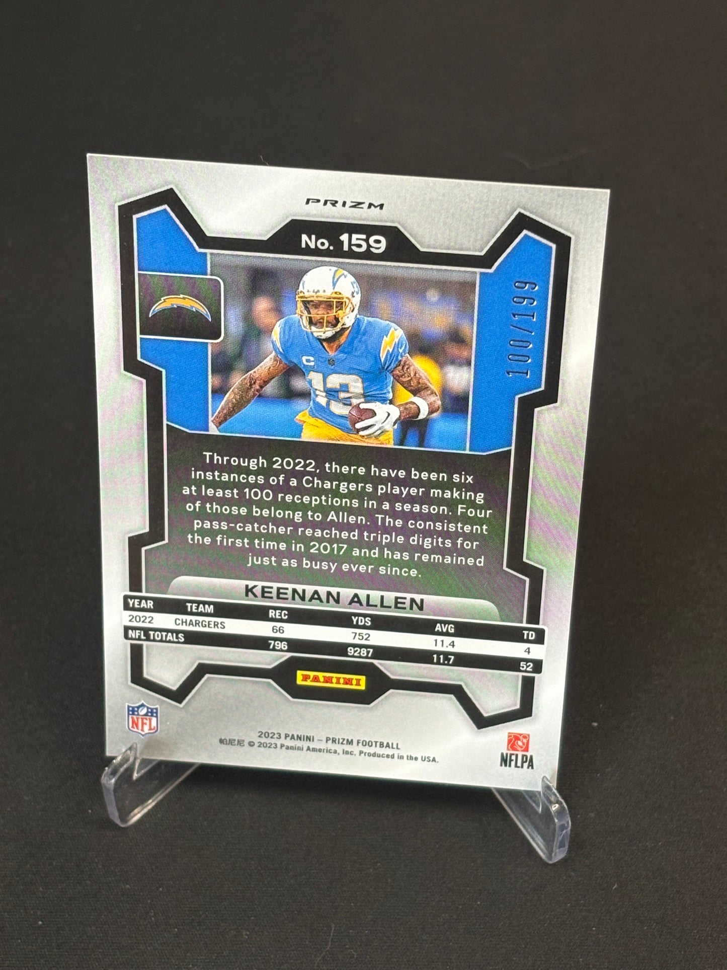 Keenan Allen Prizm 2023 "Aqua Wave 100/199" L.A Chargers