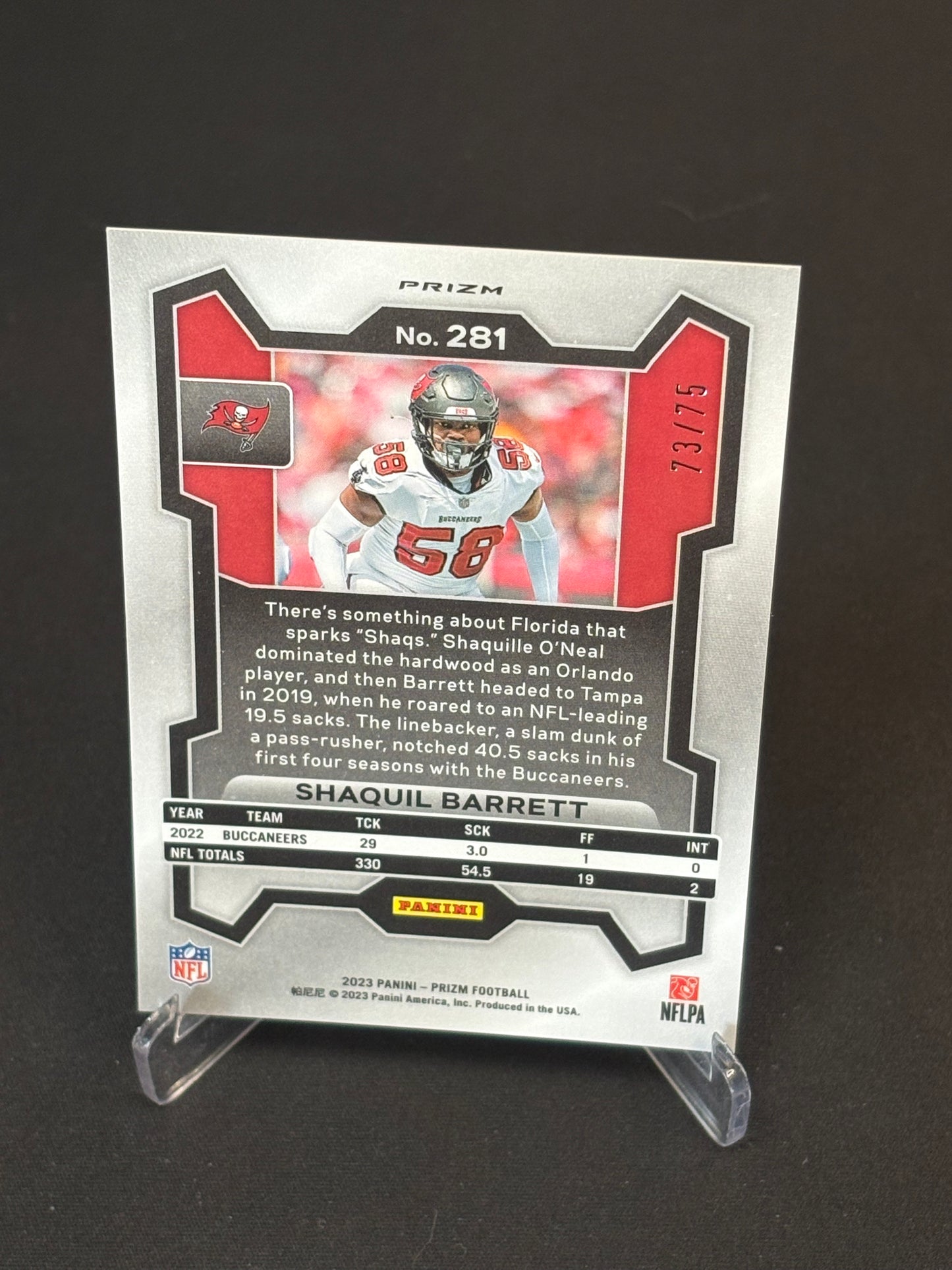 Shaquil Barrett Prizm 2023 "Green Scope73/75" Tampa Bay Buccaneers