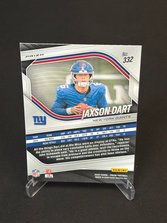 Jaxson Dart RC Prizm 2025 "Neon Green Pulsar" New York Giants