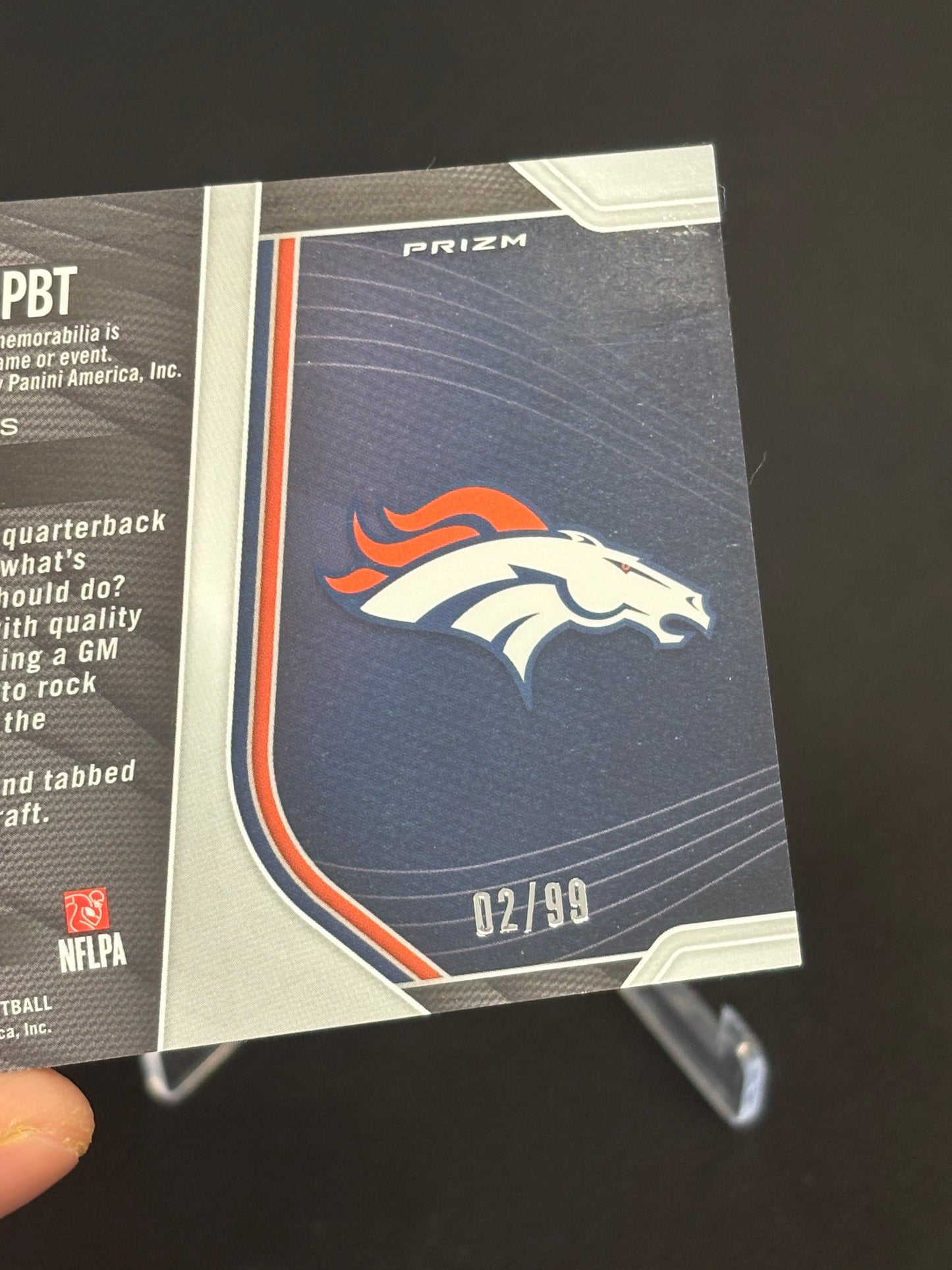 Pat Bryant RC Prizm 2025 "RPA Silver Patch 2 Colors 02/99" Denver Broncos
