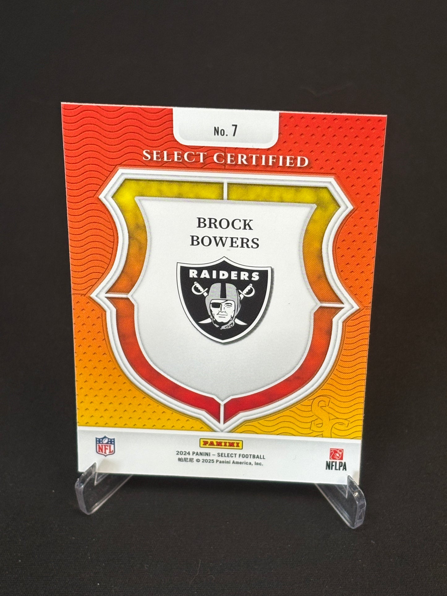 Brock Bowers RC Select 2024 "Select Certified" Las Vegas Raiders