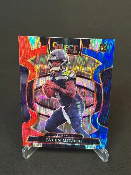 Jalen Milroe RC Select 2025 "Blue White Red" Seattle Seahawks