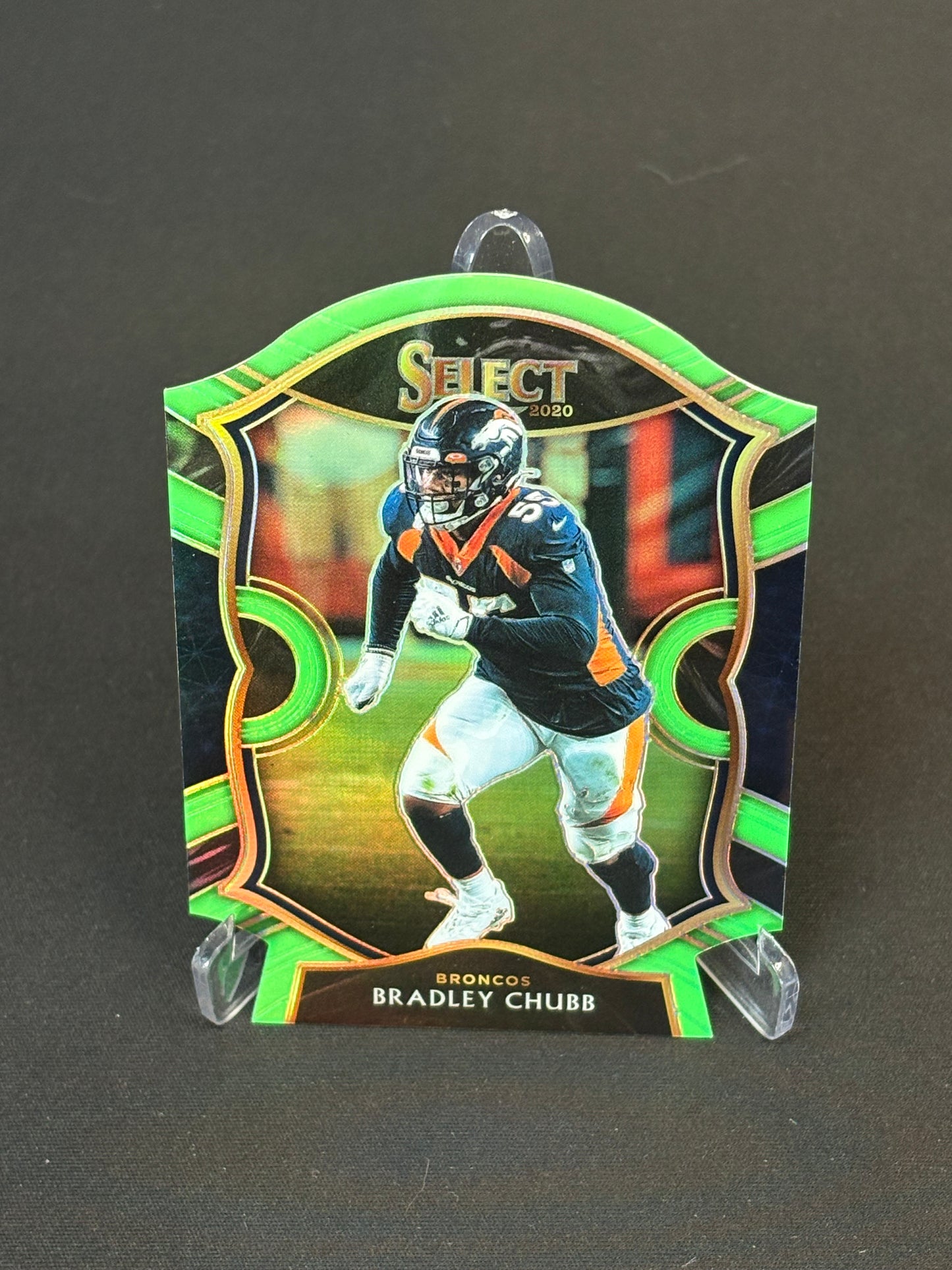 Bradley Chubb Select 2020 "Green Die Cut" Denver Broncos