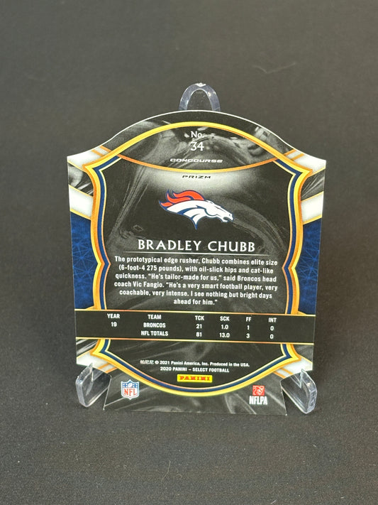 Bradley Chubb Select 2020 "Green Die Cut" Denver Broncos